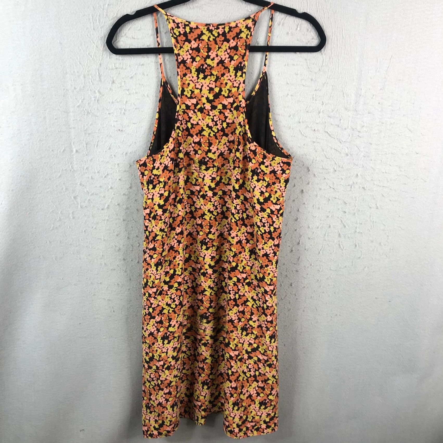 Theory VINTAGE Theory Dress Womens 8 Black Orange Flower 100% Silk Racerback Sundress Feminine Dress Size M / US 6-8 / IT 42-44 - 2 Thumbnail