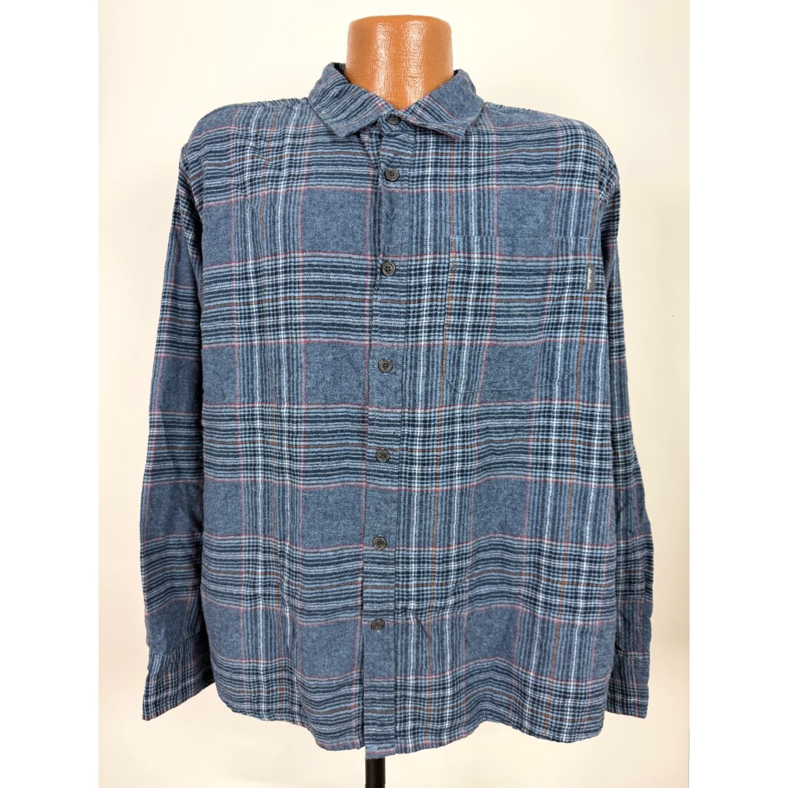 Eddie Bauer Eddie Bauer Flannel Shirt Men XXL Tight Fit Blue Plaid Cotton Button Up Outdoors Size US XXL / EU 58 / 5 - 2 Thumbnail