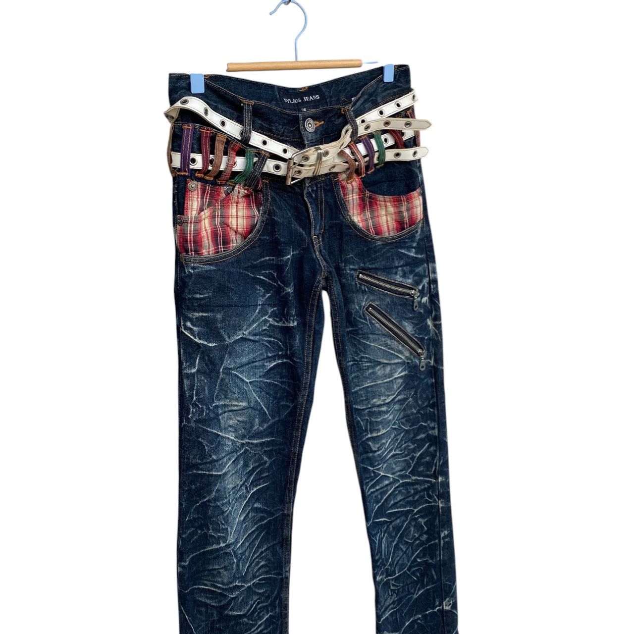 Japanese Brand Archival Nylaus Japan Double-Waist Belted Denim Y2K Harajuku Size US 29 - 5 Thumbnail