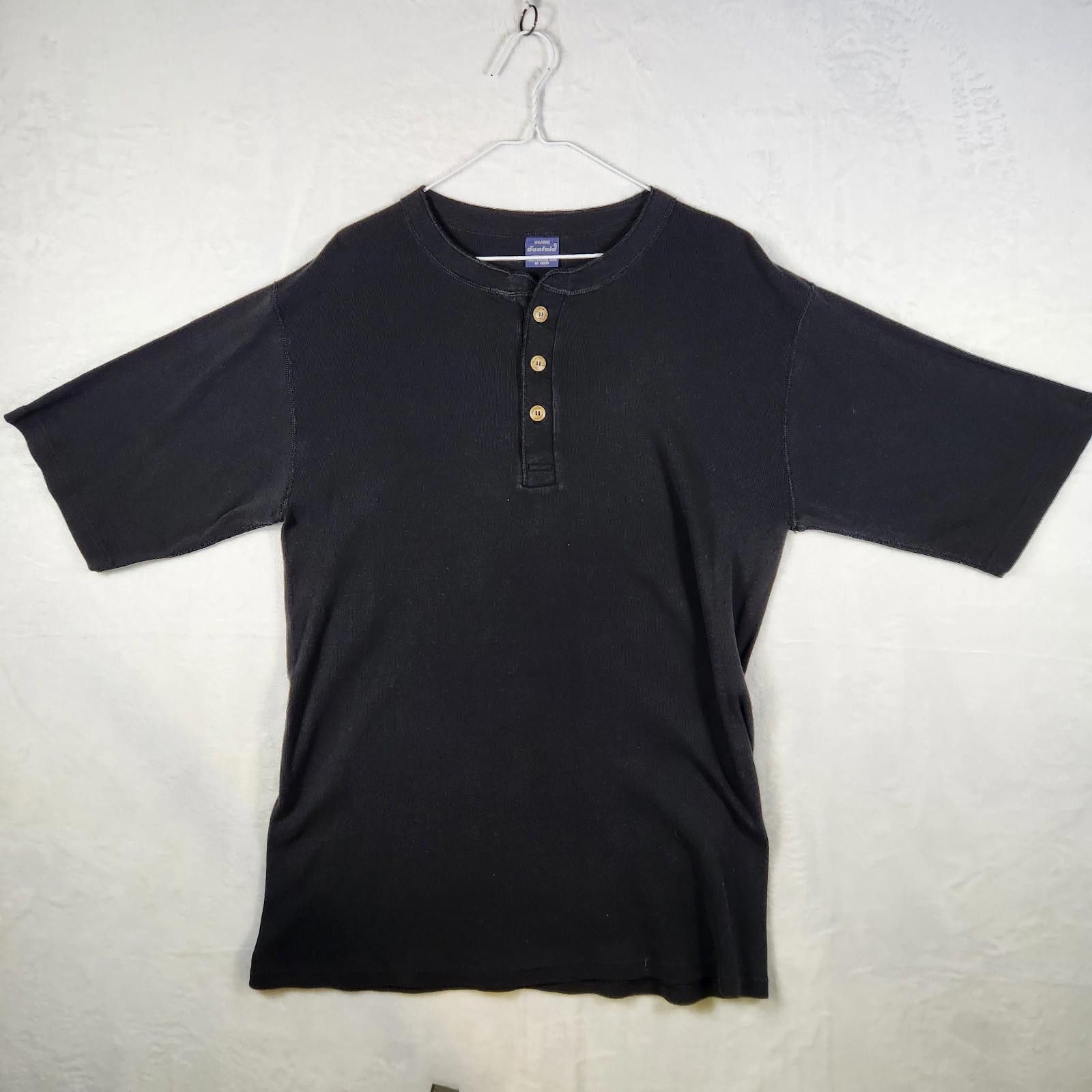 Designer Vintage Duofold 3 Button Short Sleeve Thermal Black Size XL Size US XL / EU 56 / 4 - 1 Thumbnail