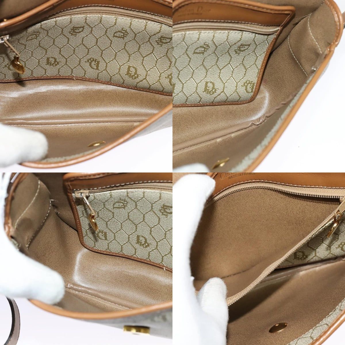 Dior DIOR Honeycomb Canvas Shoulder Bag Pvc Beige Gold Size ONE SIZE - 12 Thumbnail