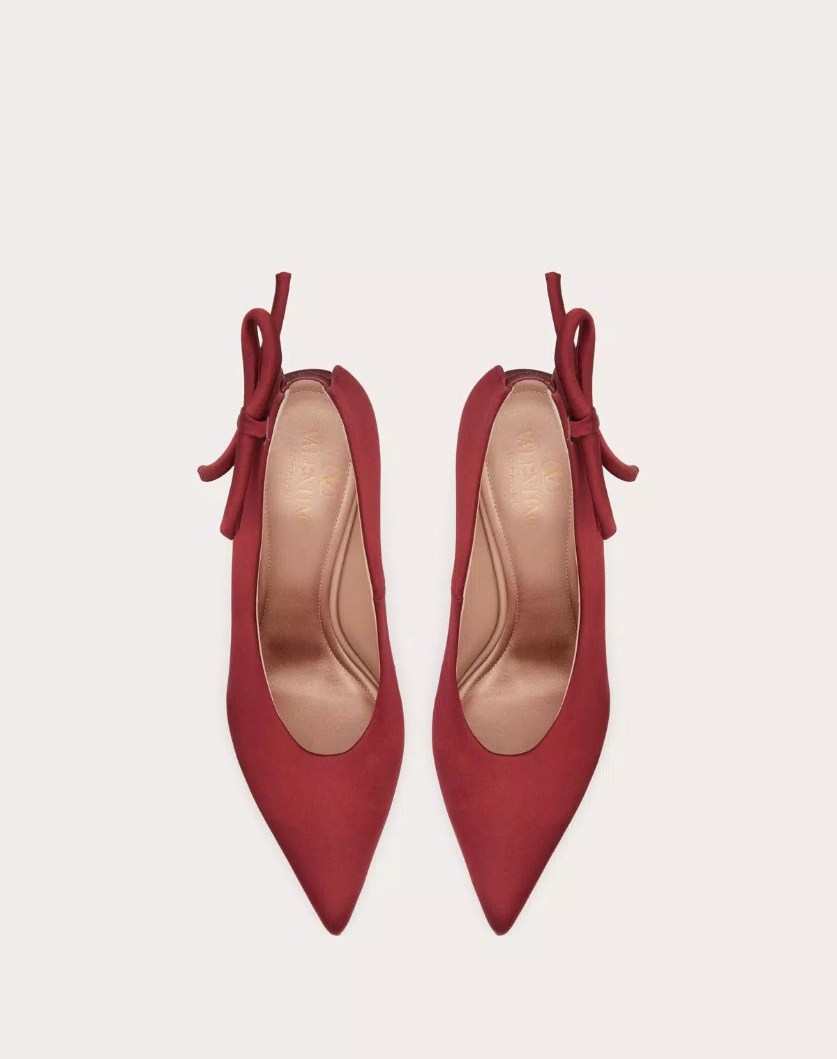 Valentino o1s1wg110426 Nite-Out Satin Pumps in Red Size US 9 / IT 39 - 4 Thumbnail