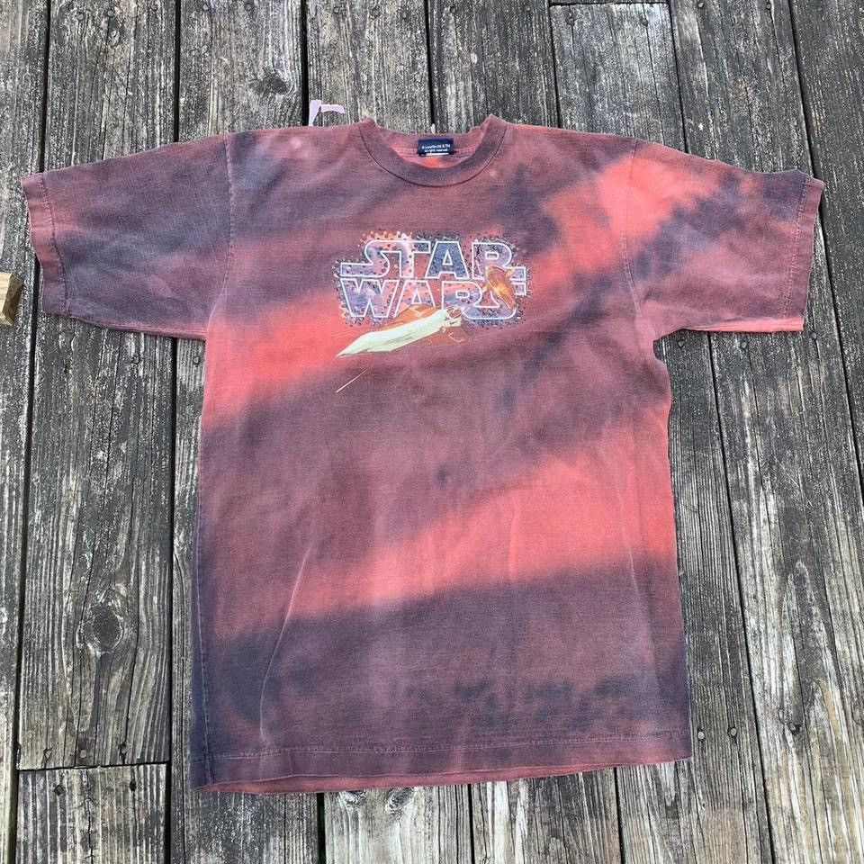 Vintage 90's Star Wars Episode Red and Black Tie Dye Tee