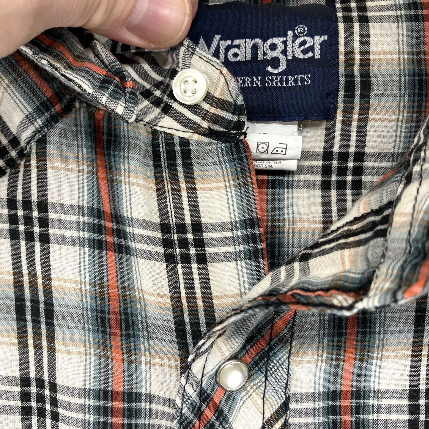 Wrangler Wrangler Shirt Western Pearl Snap Casual Men L Multicolor Plaid 90s Colorful Cowboy Silver Buttons Pockets Breathable Lightweight Cotton Blend Regular Size US L / EU 52-54 / 3 - 5 Thumbnail