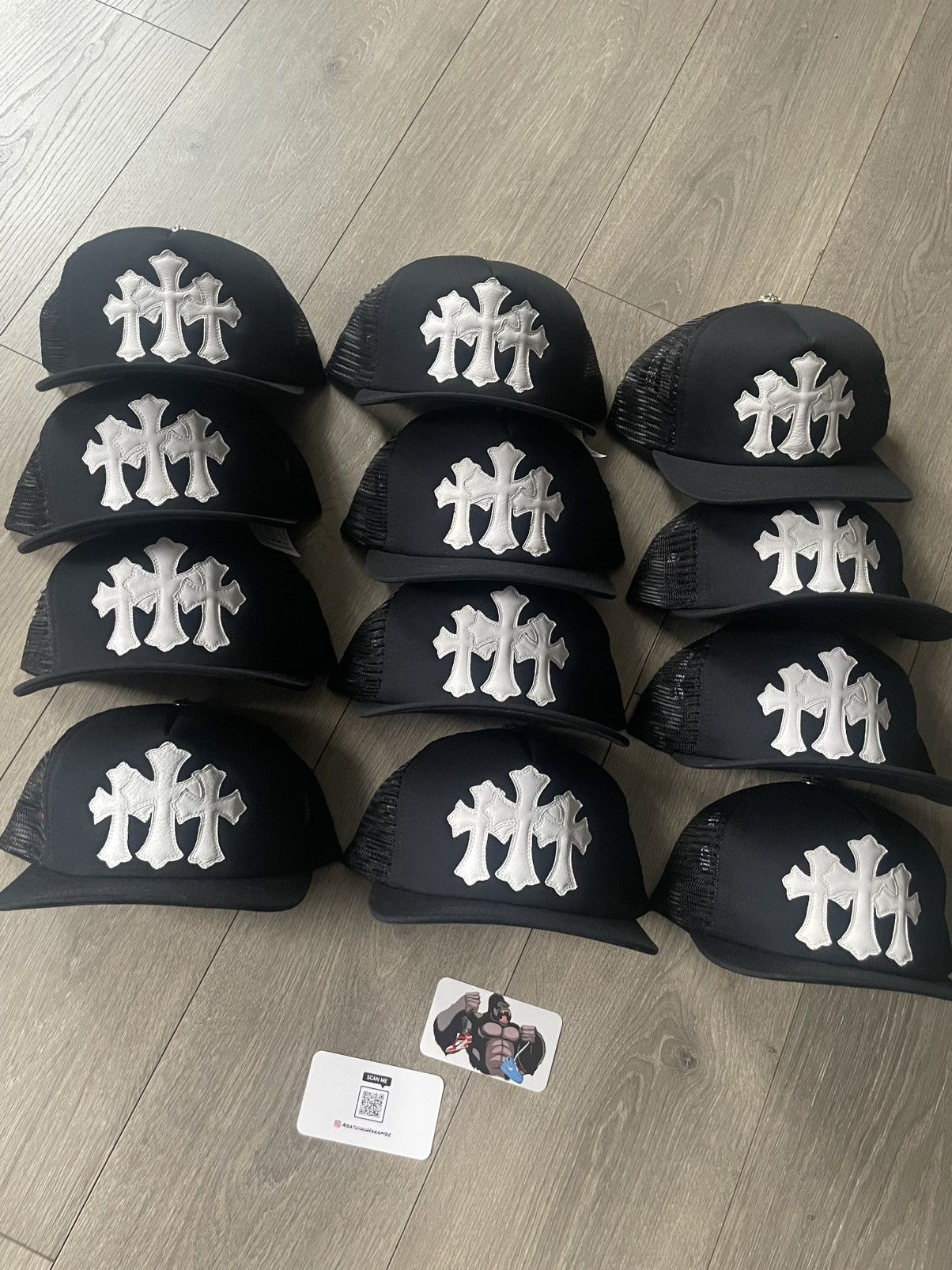 Chrome Hearts Chrome Hearts Cemetery Triple Cross Trucker Hat Black Size ONE SIZE - 8 Thumbnail