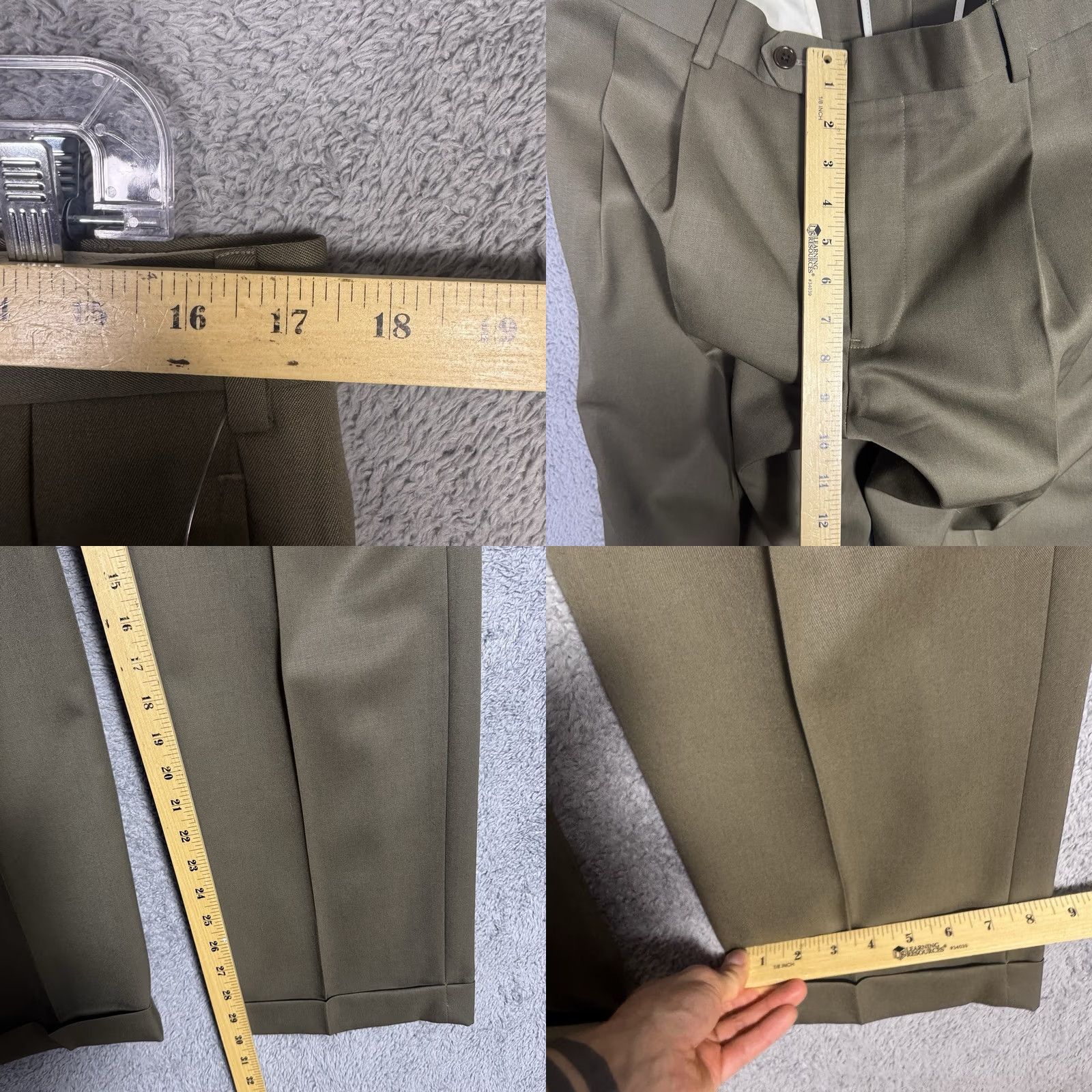 Brooks Brothers Brooks Brothers Pants Mens 35x30 Madison 1818 Pleated Cuffed 100% Wool Dress Size US 35 - 8 Thumbnail