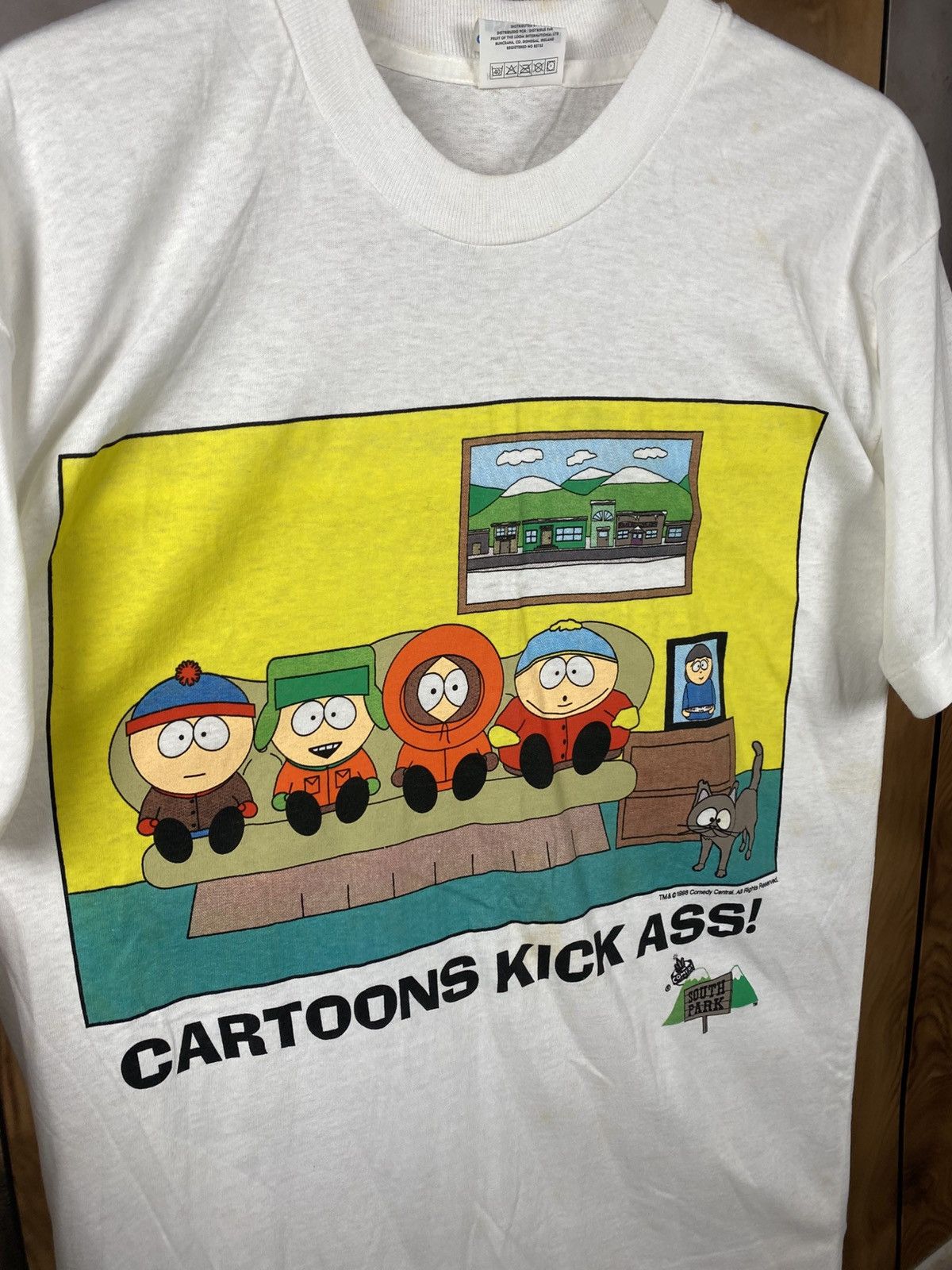 Vintage 🛏️Vintage 1998 T-Shirt South Park CARTOONS KICK ASS! VTG Tee Size US M / EU 48-50 / 2 - 2 Thumbnail