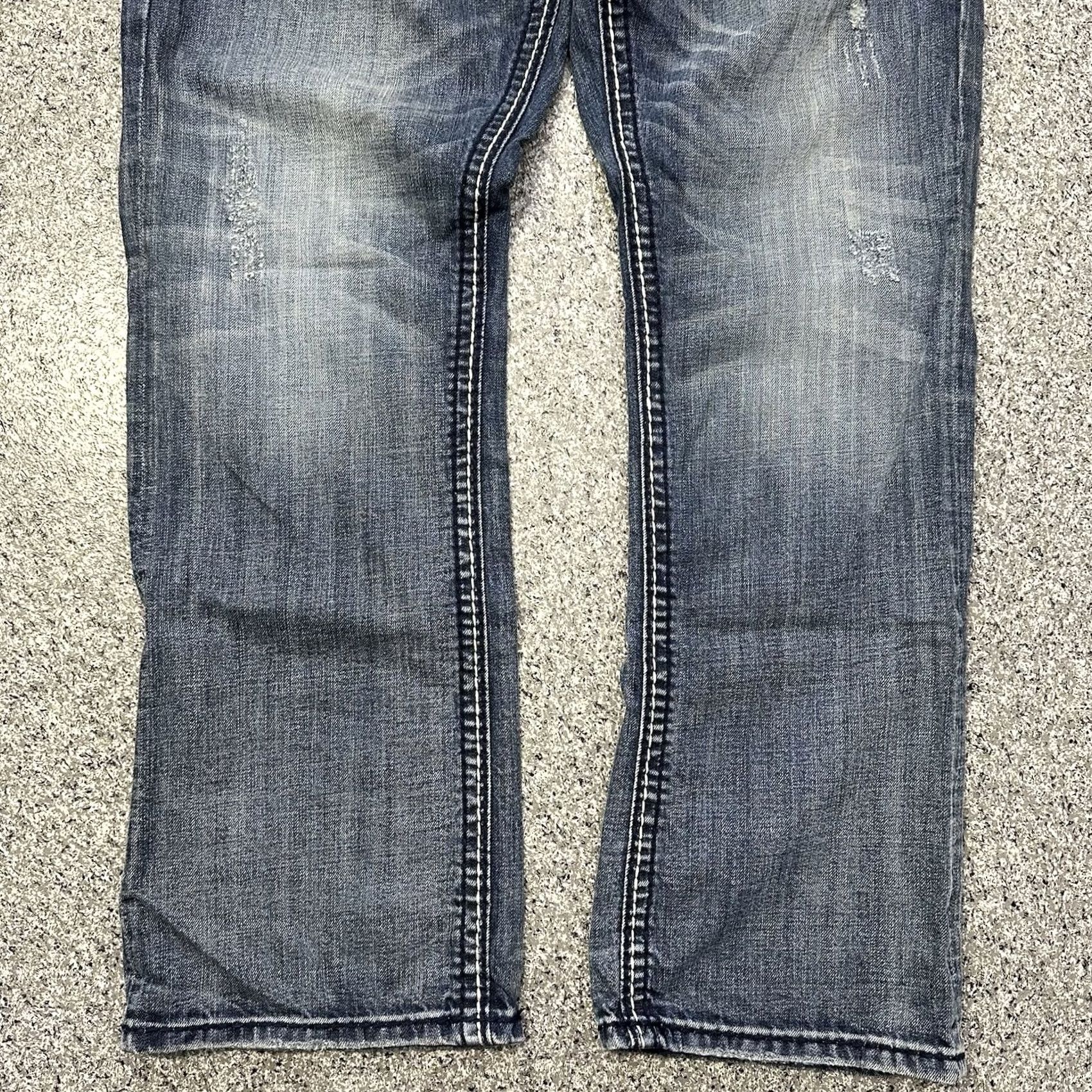 Vintage Nike Rock Revival Jeans Rock Mens 34x31 Aiden Relaxed Straight Denim Blue 5-Pocket Plain Solid 90s Theme Mens Size US 34 / EU 50 - 3 Thumbnail