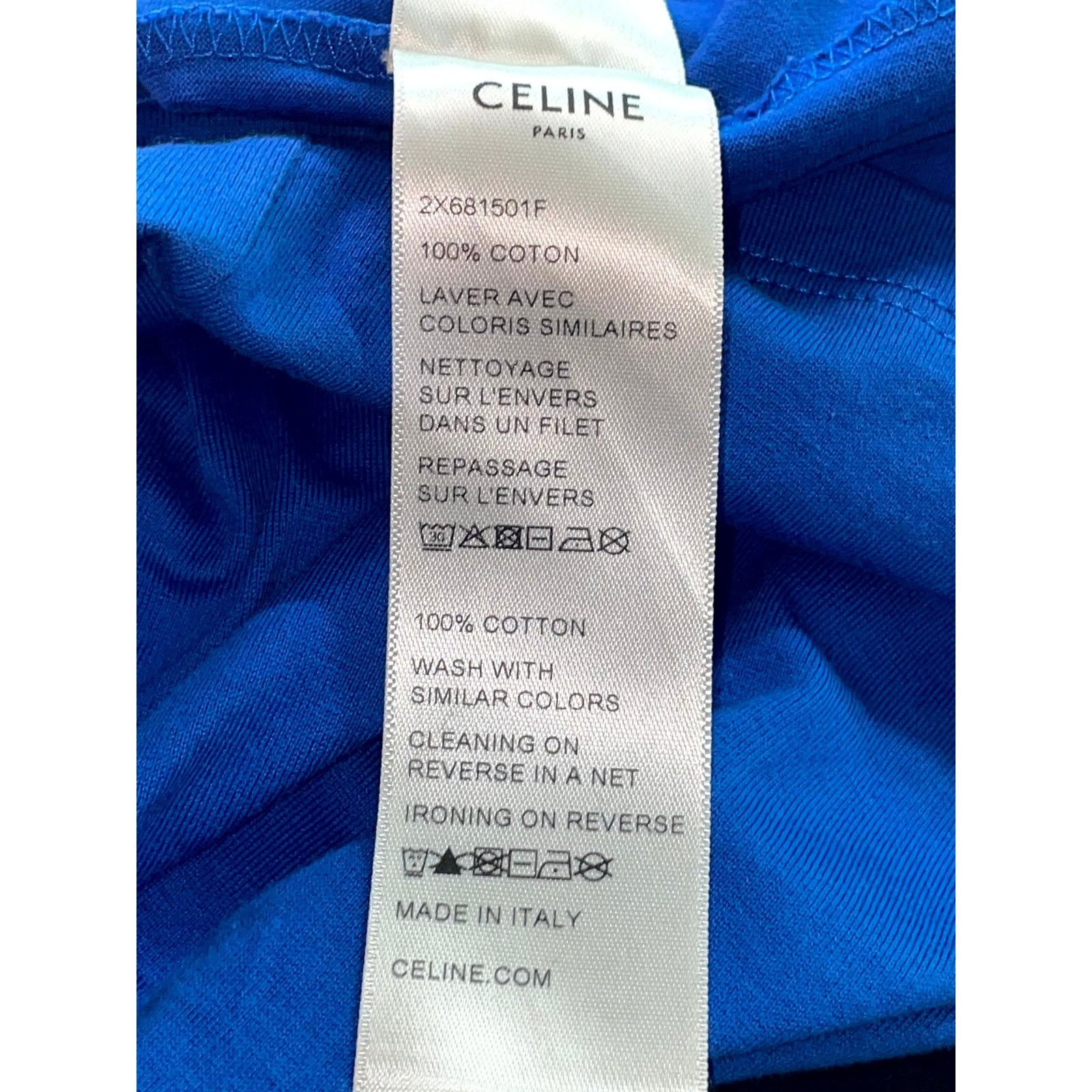 Celine Celine "Spellout Logo" Blue & White Tee Size US M / EU 48-50 / 2 - 3 Thumbnail