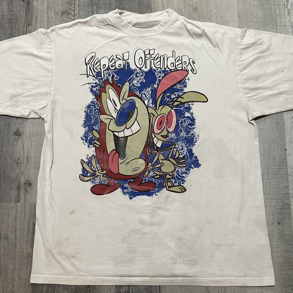 Vintage Ren And Stimpy Repeat Offenders Distressed Cartoon T Shirt Size US XXL / EU 58 / 5 - 1 Thumbnail