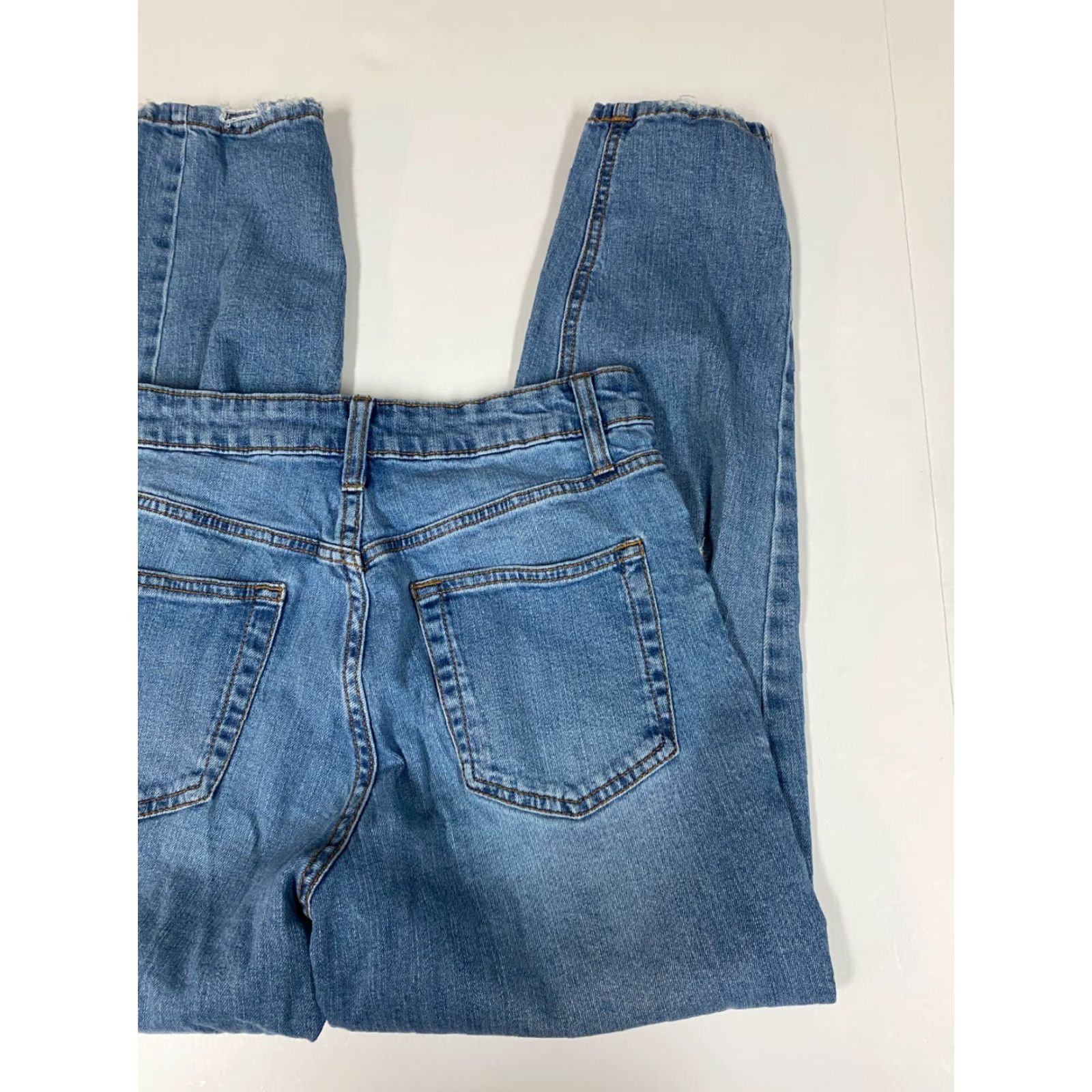 Vintage Wild Fable Jeans Womens 00 Blue Light Straight Regular Zip Pockets Cotton Knit Vintage No Size 24" / US 00 / IT 34 - 6 Thumbnail