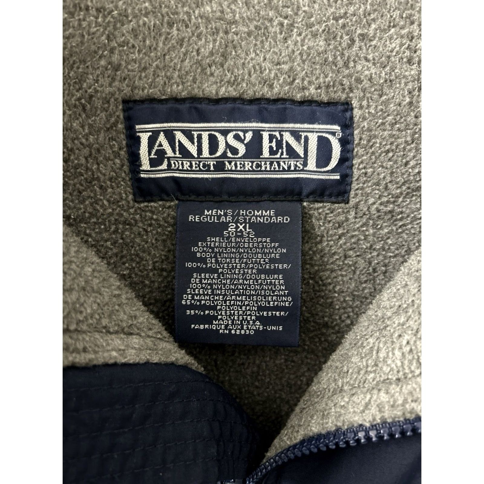 Lands' End VINTAGE Lands' End Squall Jacket Mens 2XL Blue Bomber Lined Zip Pockets Navy USA Made Squall Classic Size US XXL / EU 58 / 5 - 7 Thumbnail