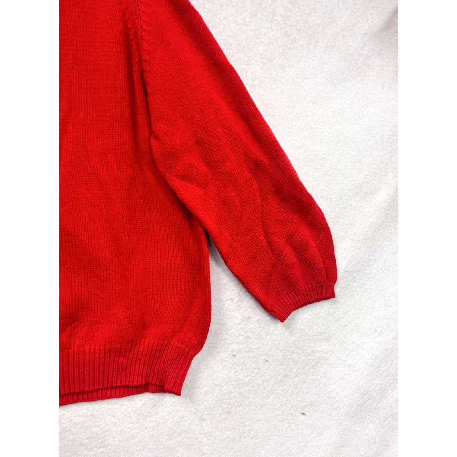 Vintage VINTAGE American Weekend Sweater Shirt Womens L Red 100% Cotton Knit Turtleneck Long Sleeve Wool? Size L / US 10 / IT 46 - 4 Thumbnail