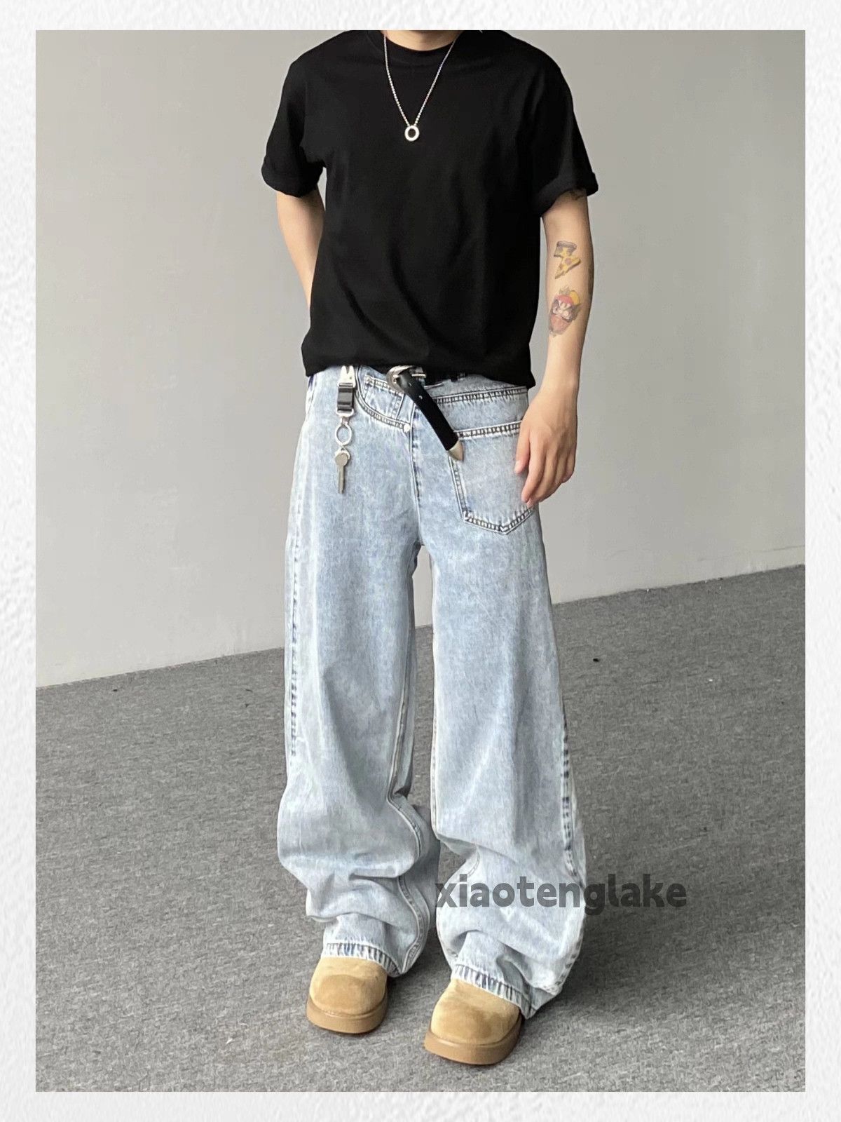 Jean xtl vintage washed faded skate hiphop baggy jeans Size US 30 / EU 46 - 4 Thumbnail