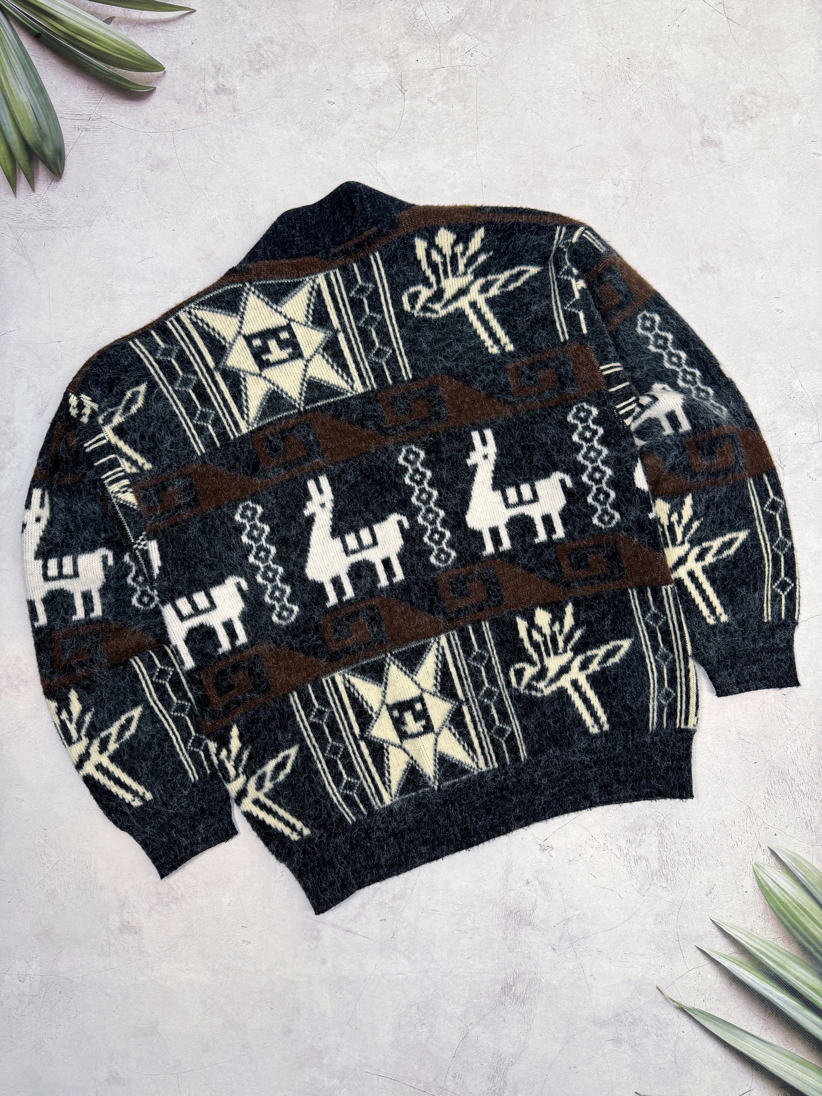 Vintage Vintage Tejidos Imalaya Mohair Cardigan Lama Aztec Wool Size US M / EU 48-50 / 2 - 16 Thumbnail