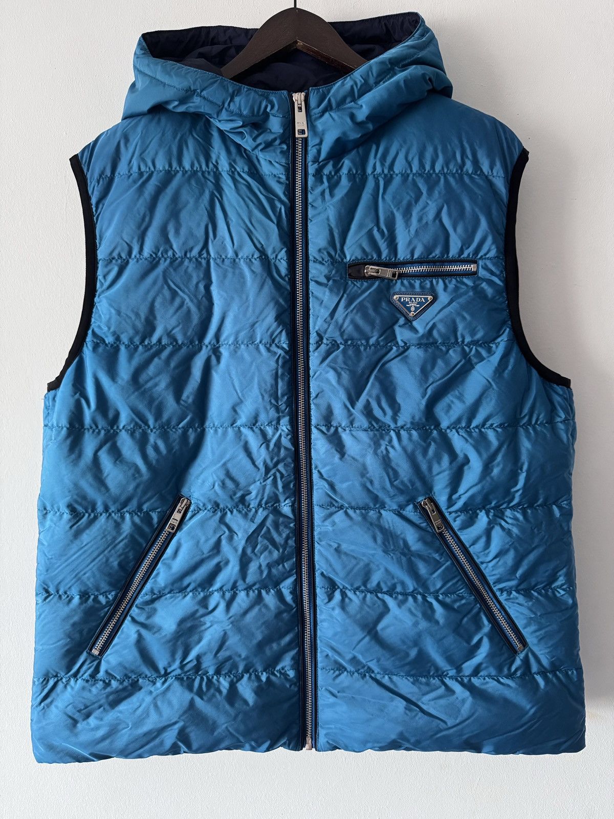 Prada 🔥🔥 Prada Blue Nylon Gabardine Vest Size US L / EU 52-54 / 3 - 1 Thumbnail
