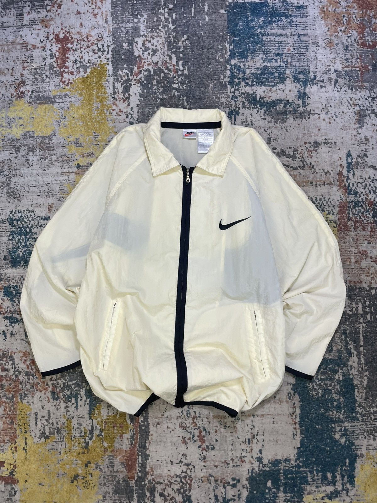 Nike Vtg 90s Nike Big Swoosh Nylon Windbreaker Jacket Size US XL / EU 56 / 4 - 3 Thumbnail