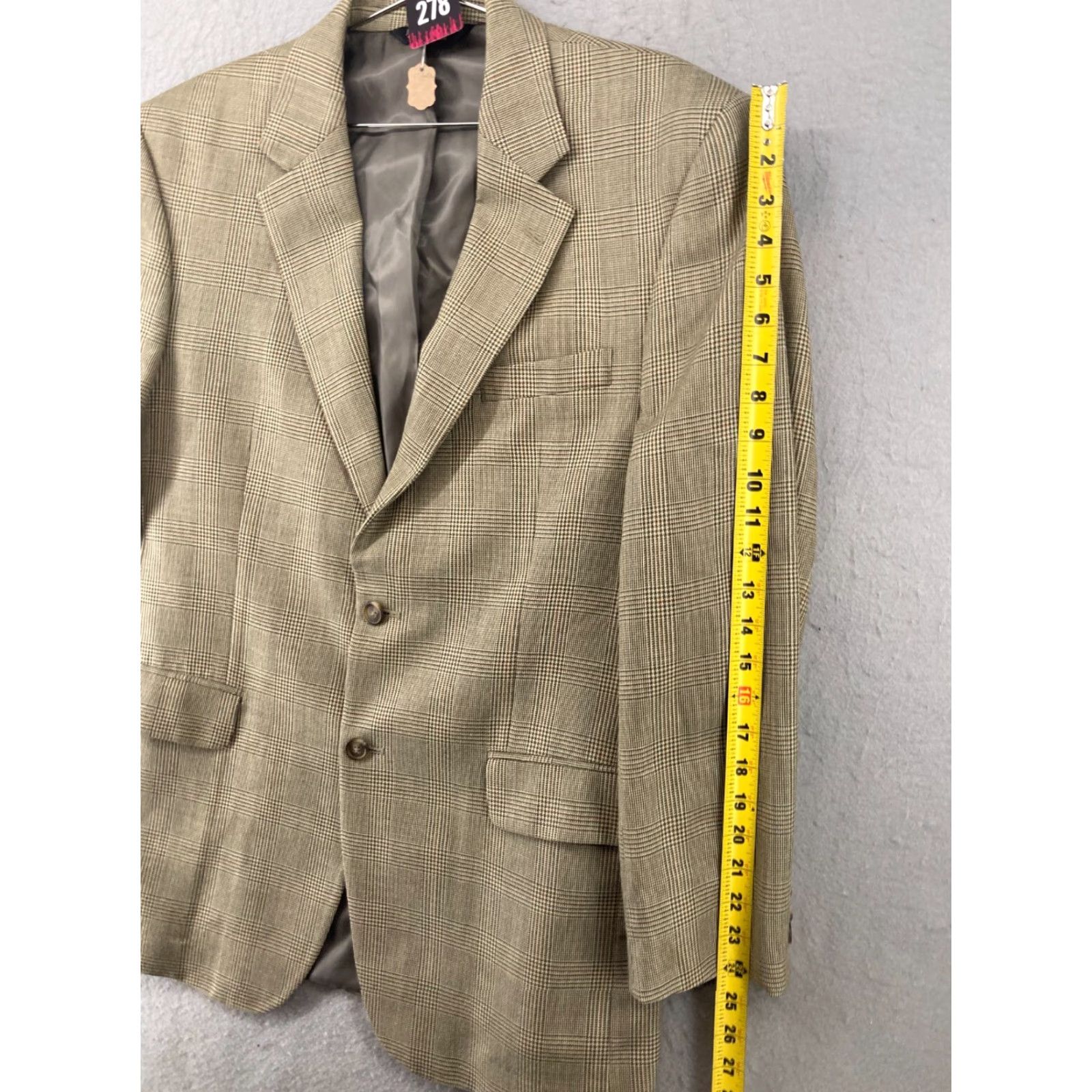 Jos. A. Bank Jos. A. Bank Suit Jacket Mens 42 R Wool Silk Blend Glen Check Jacket Single-Breasted 2-Button Notch Mens 42 R Multicolor Size 42R - 4 Thumbnail
