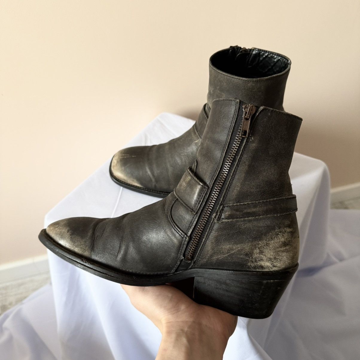 Dirk Bikkembergs Balenciaga Style Combat Biker Boots Avantgarde Guidi Vibe Size US 9 / IT 39 - 6 Thumbnail