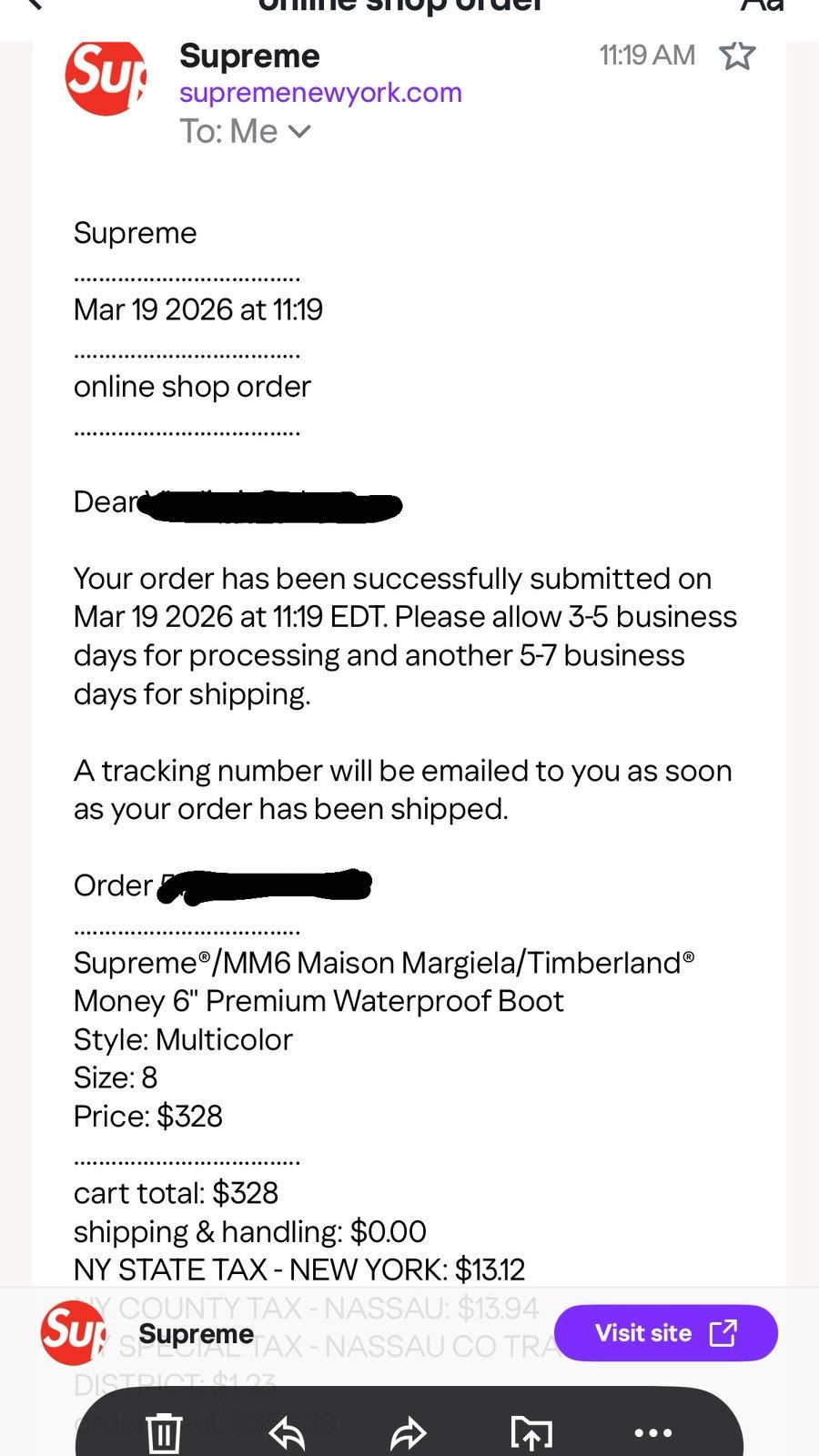 Maison Margiela × Supreme Supreme X MM6 Maison Margiela X Timberland 6 Inch Boot Size US 8 / EU 41 - 4 Thumbnail