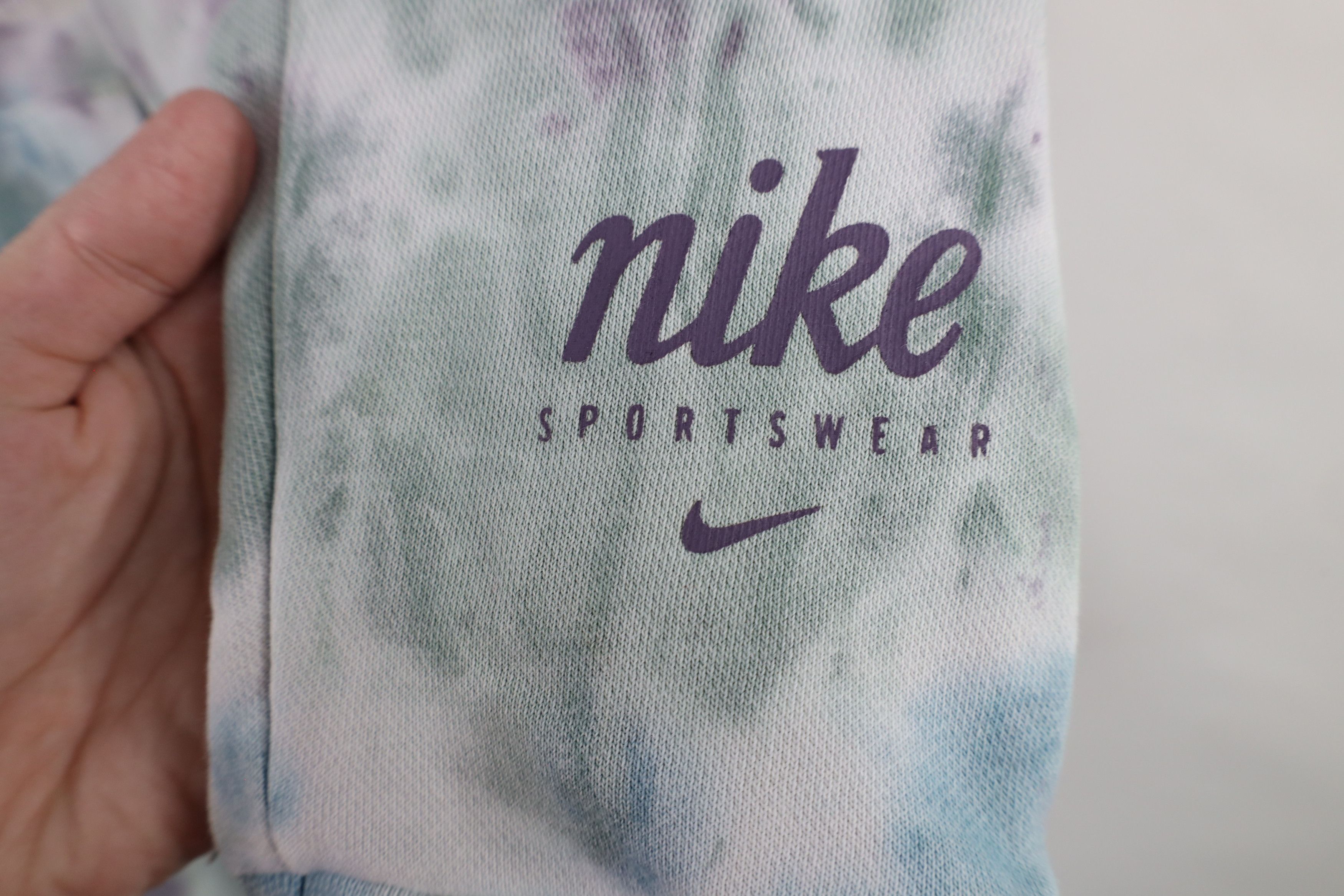 Nike × Vintage Nike Sportswear Club Terry Acid Wash Hoodie Sweatshirt Size US S / EU 44-46 / 1 - 6 Thumbnail