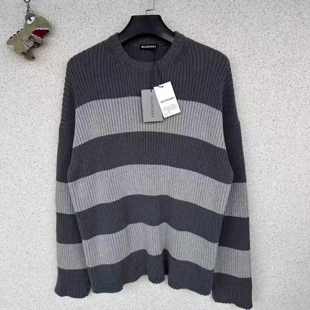 Balenciaga Balenciaga Black White Patchwork Lock Sweater Size US M / EU 48-50 / 2 - 1 Thumbnail