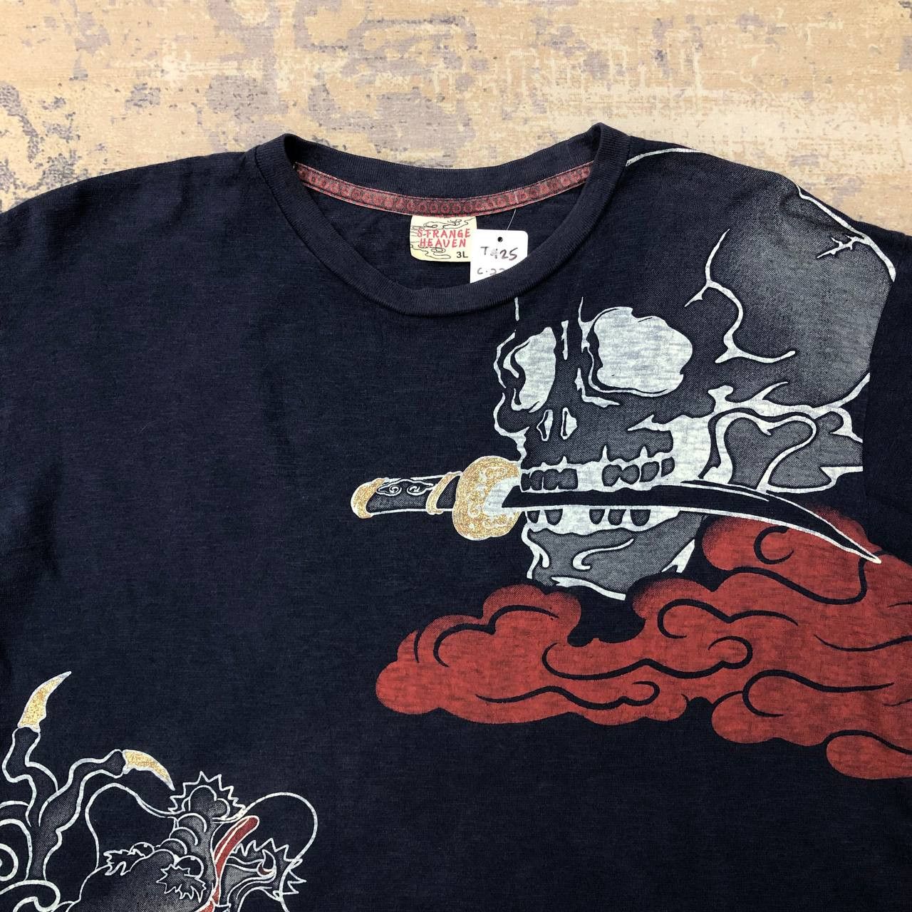 Other T425 STRANGE HEAVEN JAPAN SUKAJAN SKULL FIGHTING DRAGON TEE Size US XL / EU 56 / 4 - 4 Thumbnail