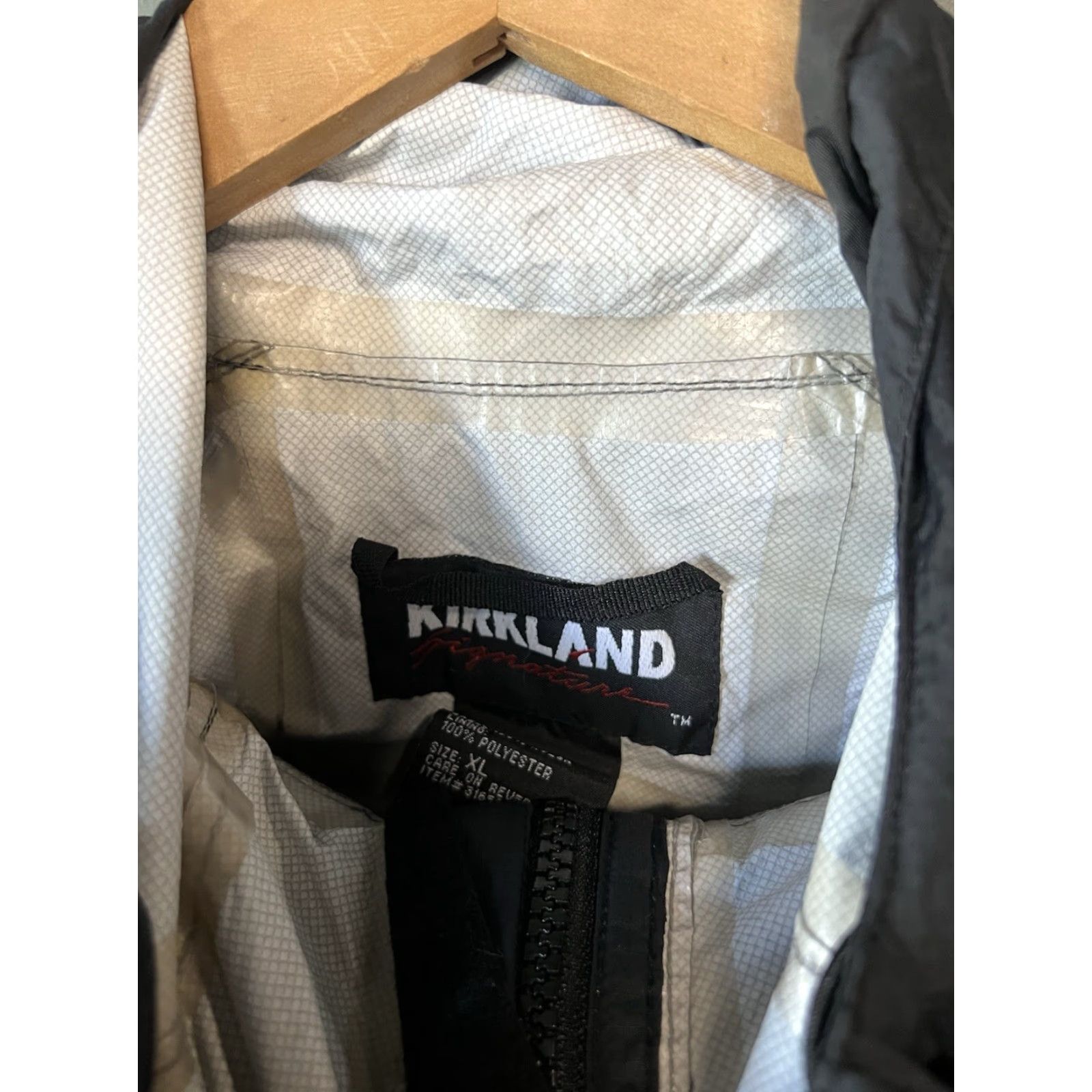 Vintage Kirkland Signature mens Black Windbreaker Jacket and Sweatpants Set XL Tracksuit Regular Size XL Black Mens Sportswear Set Size 46R - 3 Thumbnail