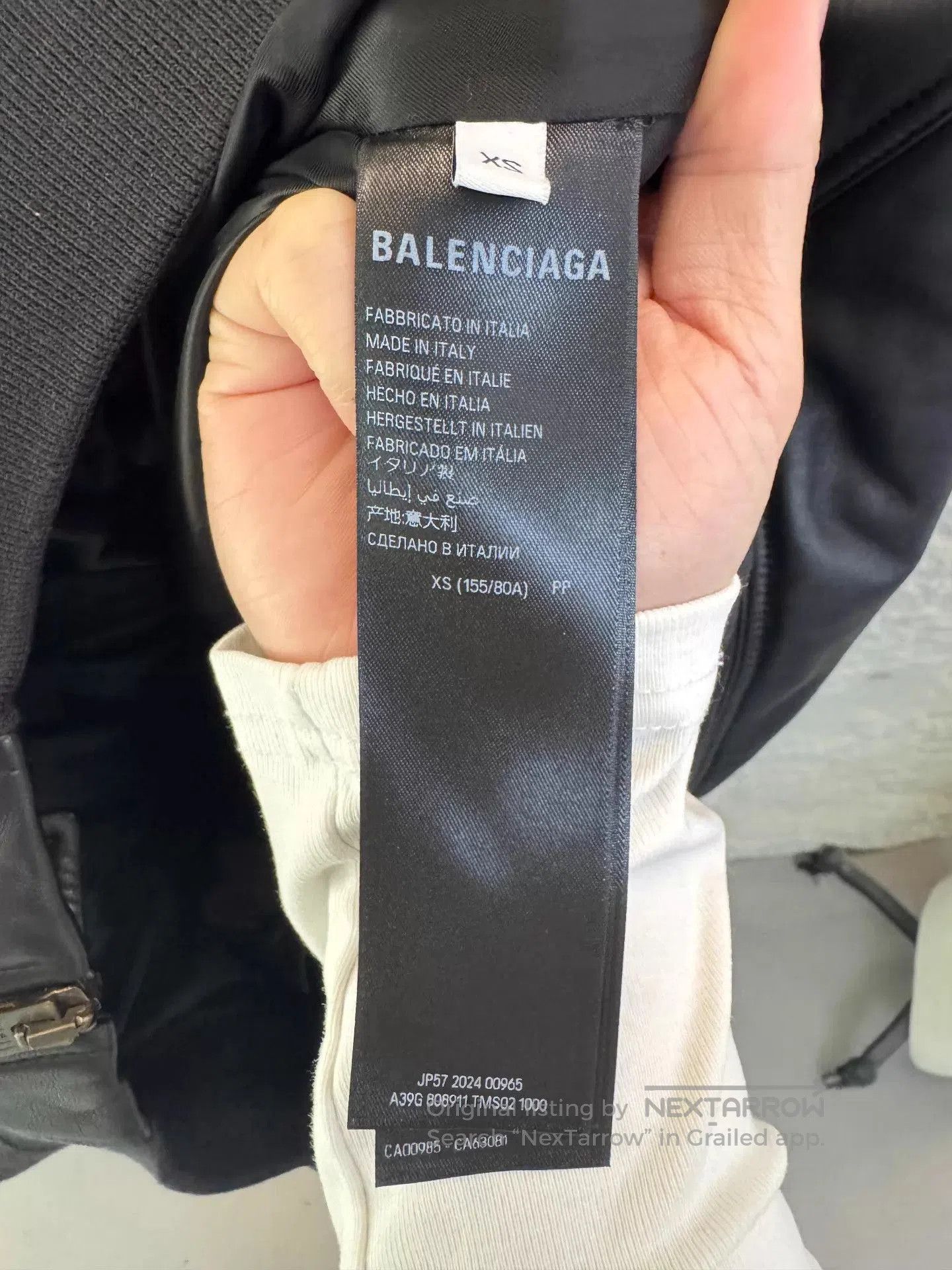Balenciaga Black Leather Bomber Jacket. Size US XS / EU 42 / 0 - 5 Thumbnail