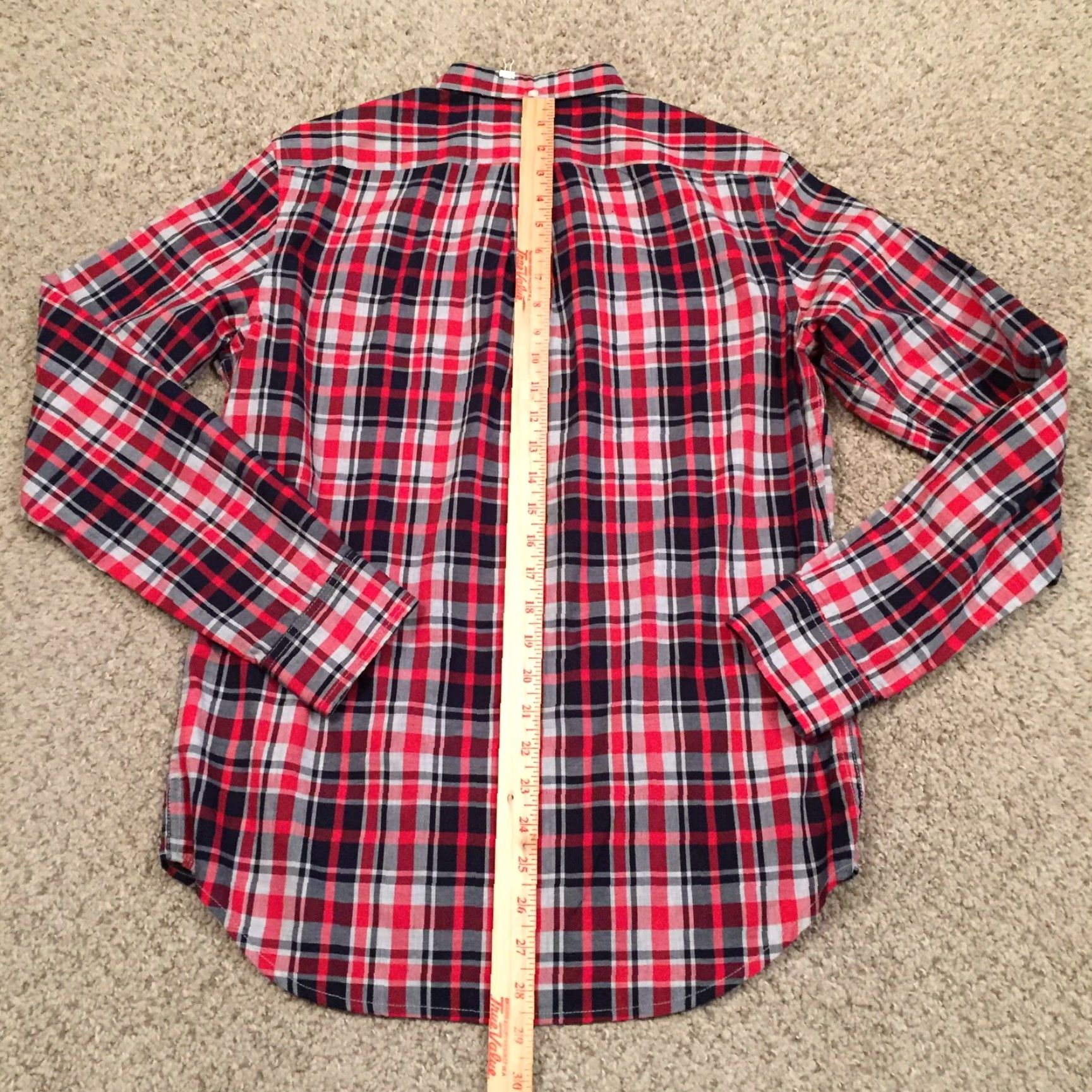 Old Navy Old Navy Shirt Mens Slim Red Black Plaid Long Sleeve Button-Up Size S Size US S / EU 44-46 / 1 - 6 Thumbnail