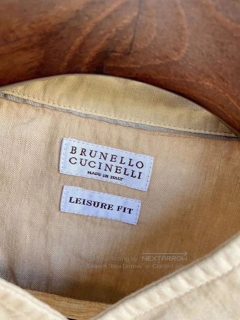 Brunello Cucinelli Brunello Cucinelli Beige Linen-Cotton Shirt. Size US XXL / EU 58 / 5 - 8 Thumbnail