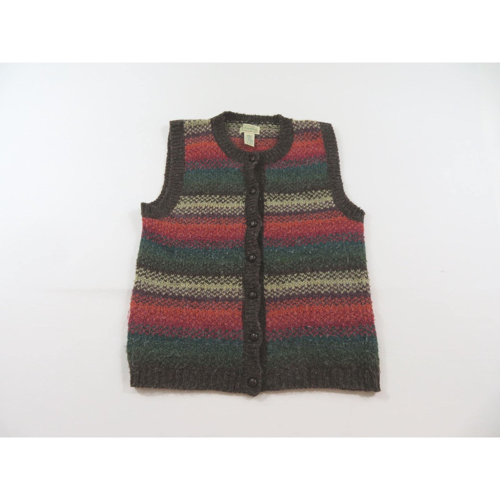 Other St Johns Bay Knit Sweater Vest Striped Button Down S 1990s Size S / US 4 / IT 40 - 1 Thumbnail