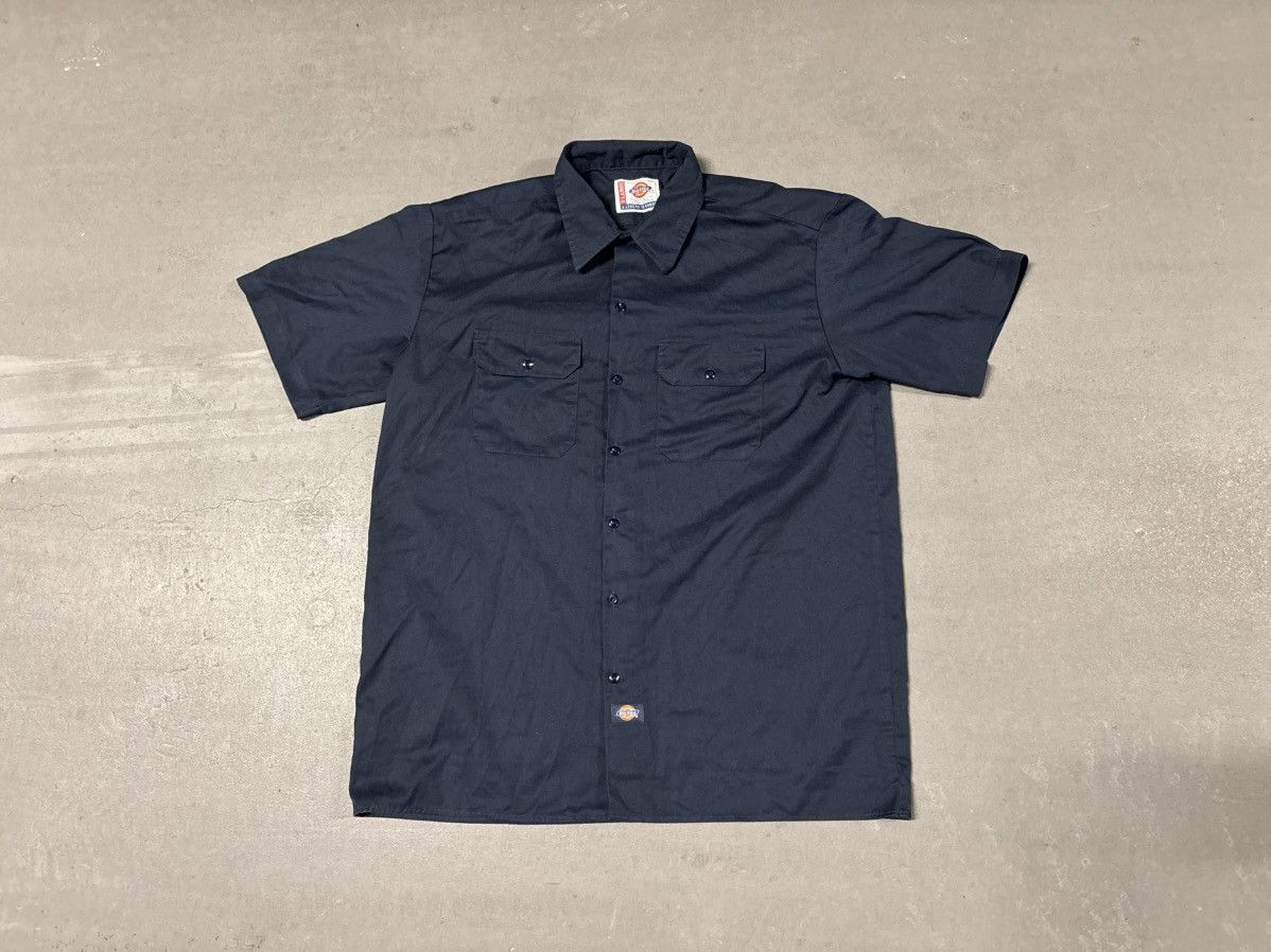 Dickies × Vintage Vintage Dickies Buttons Up Workwear Shirt Navy 90s Size US XL / EU 56 / 4 - 1 Thumbnail
