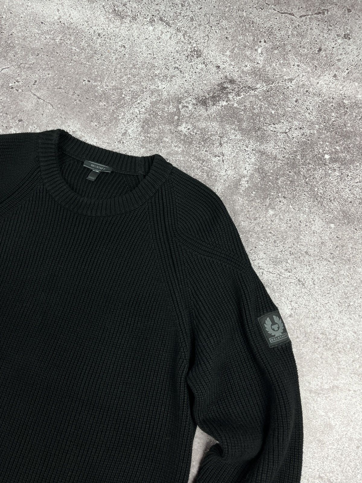 Belstaff Heavy Crew Neck Cotton Sweater Black Size US S / EU 44-46 / 1 - 5 Thumbnail
