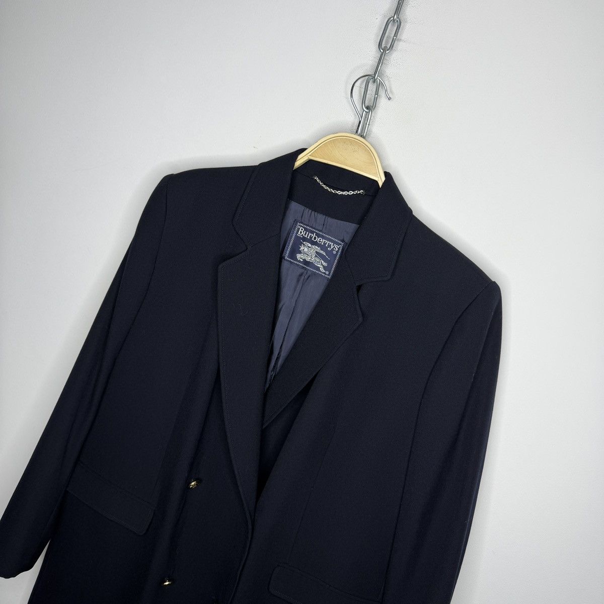 Burberry BURBERRY Jacket Coat Double Breasted Wool Navy Golden Button Size US M / EU 48-50 / 2 - 4 Thumbnail