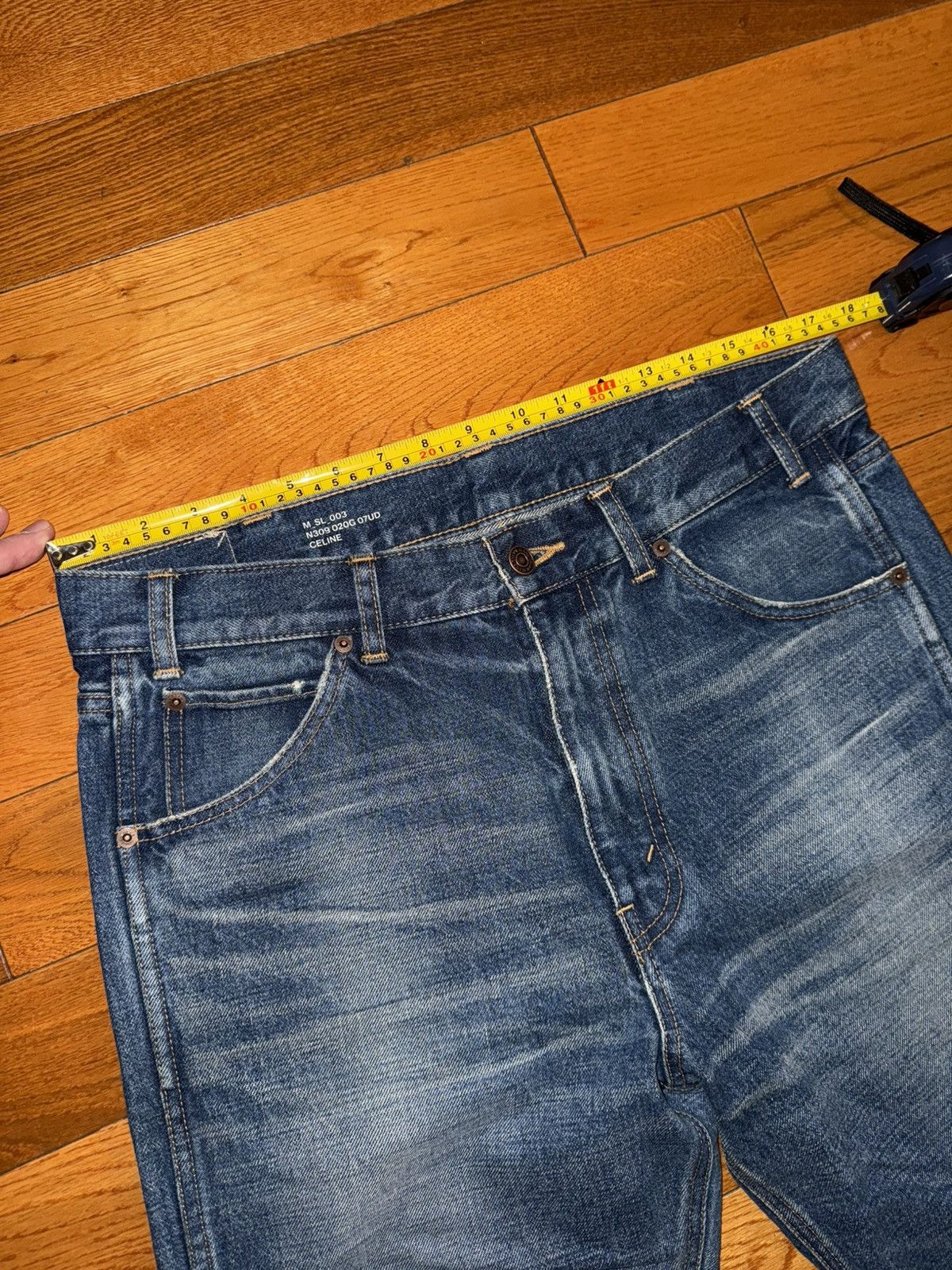 Celine CELINE Hedi Slimane M_SL_003 Blow Out Union Denim Size 33 Size US 33 - 8 Thumbnail