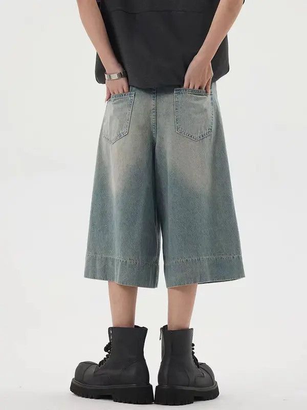 Japanese Brand VIBE Vintage washed haze blue loose denim shorts Size US 32 / EU 48 - 4 Thumbnail