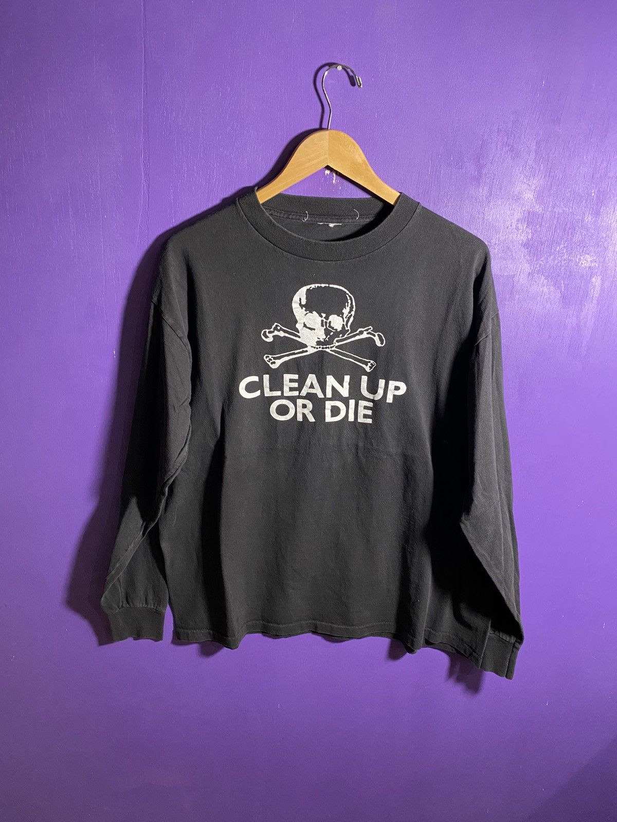 Other Vintage 1989 Clean up or die skull faded long-sleeve Size US L / EU 52-54 / 3 - 1 Thumbnail