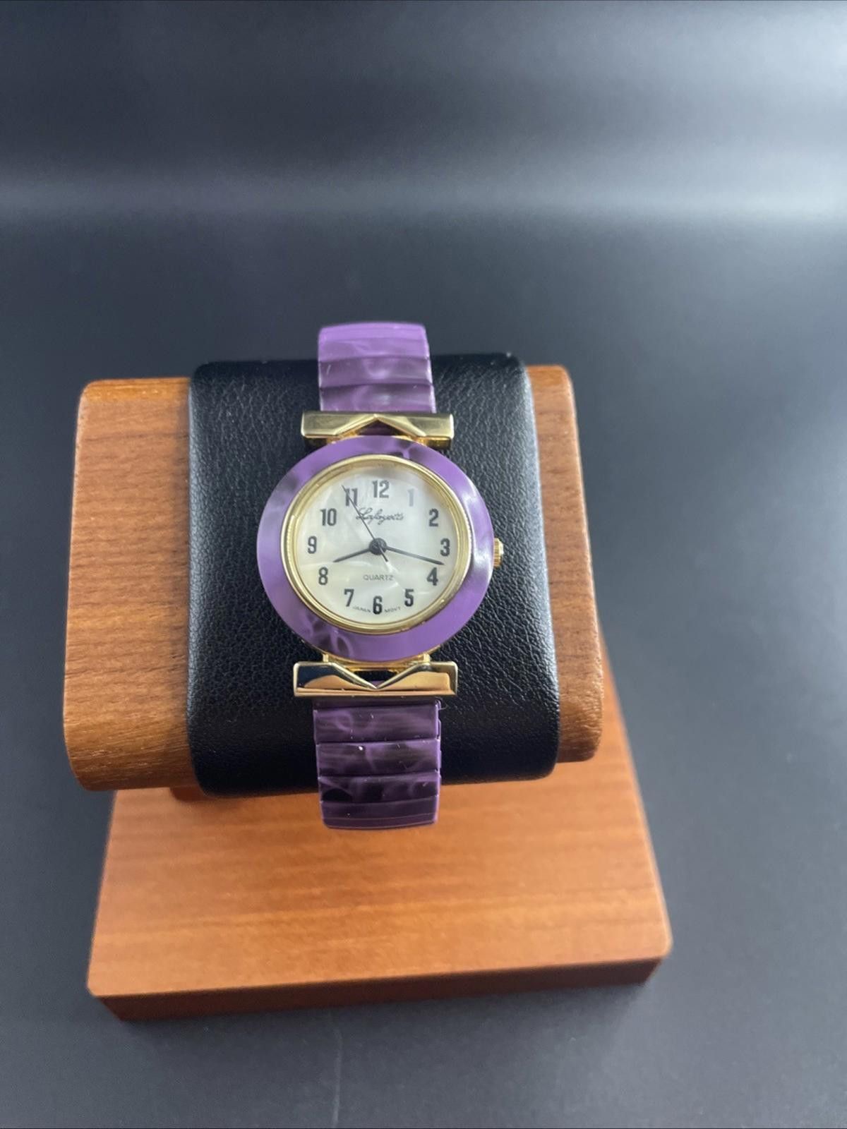 Lafayette 148 Lafayette Quartz Watch MOP Dial Purple Band & New Batt Size ONE SIZE - 2 Thumbnail