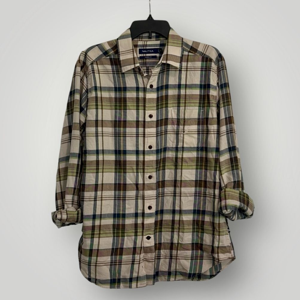 Nautica Nautica Men's Plaid Button Down Shirt Medium Size US M / EU 48-50 / 2 - 1 Thumbnail
