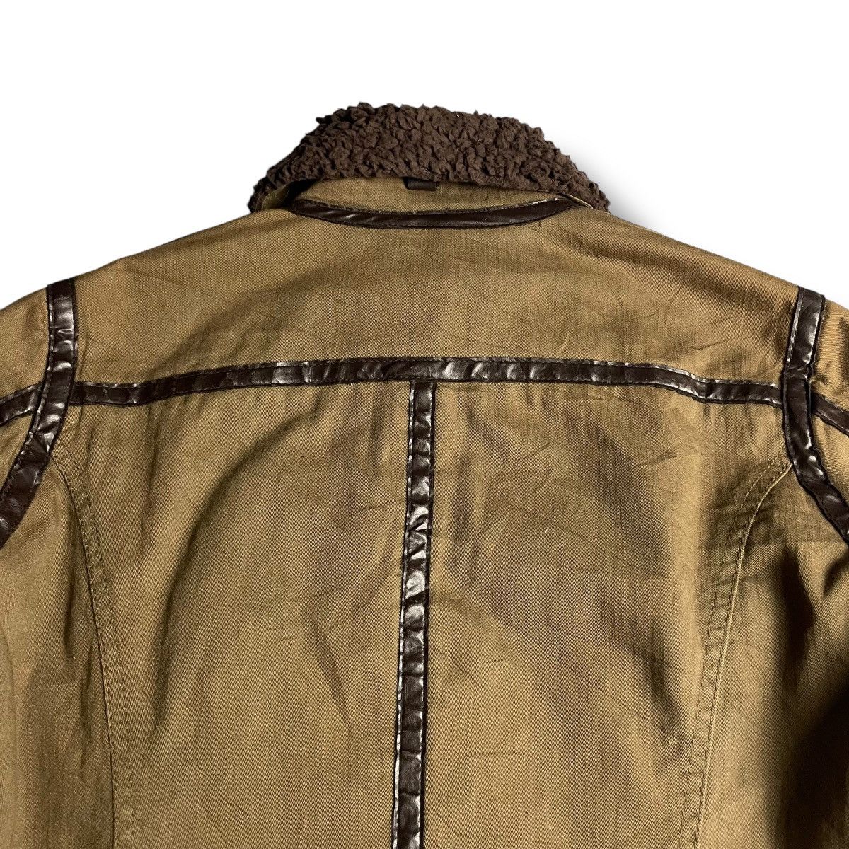 Von Dutch 🇯🇵 VINTAGE VON DUTCH COTTON + LEATHER FUR PUNK CROP JACKET Size L / US 10 / IT 46 - 9 Thumbnail