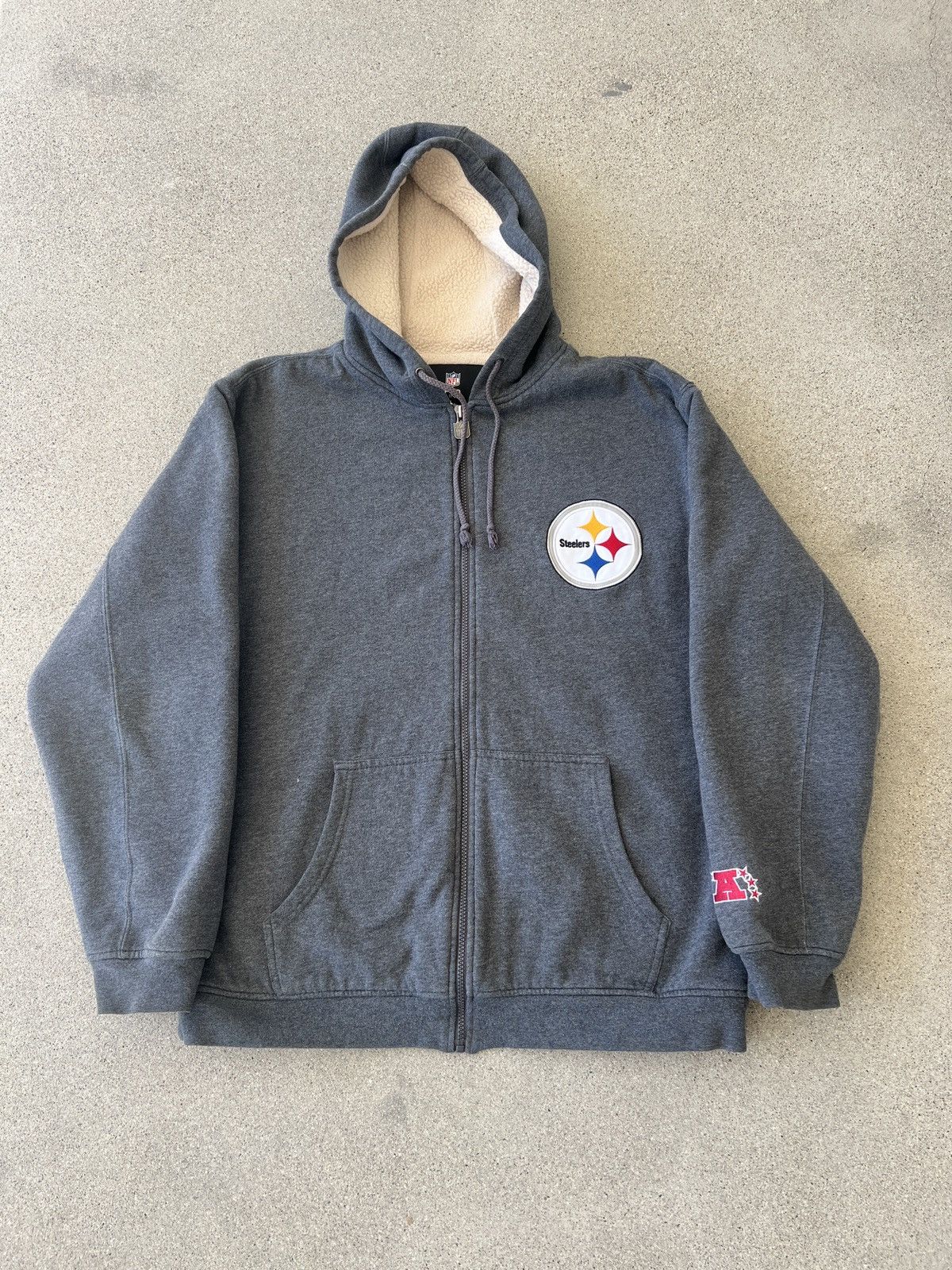 Vintage NFL Pro Line Pittsburgh Steelers F. Fur Jacket Sz. L