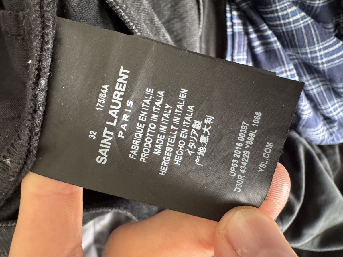 Saint Laurent Paris Saint Laurent D02 Denim Black 2016 Hedi Slimane Skinny Rare Size US 32 / EU 48 - 4 Thumbnail