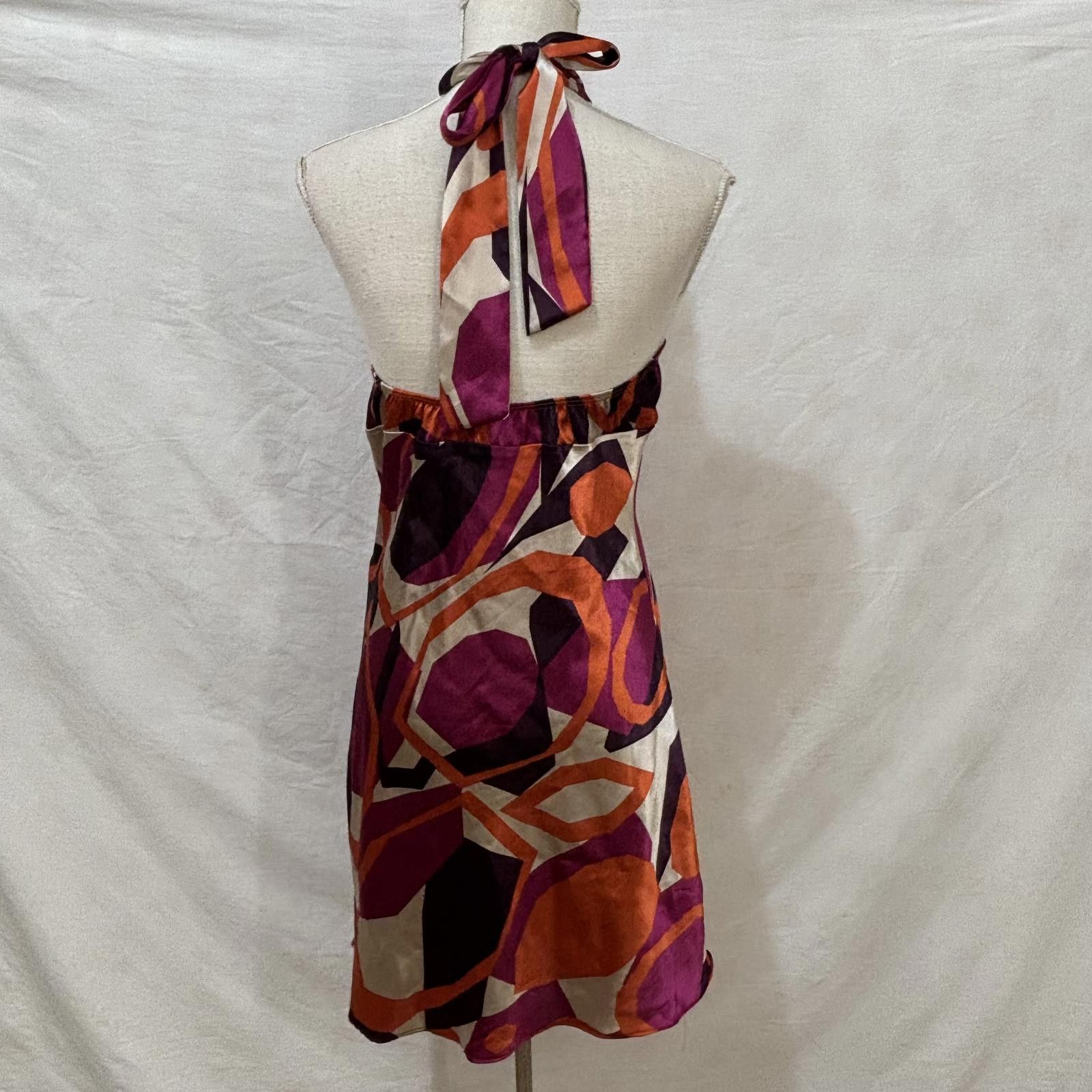 Better With Age Y2K Satin geometric keyhole halter mini dress sz medium Size M / US 6-8 / IT 42-44 - 2 Thumbnail