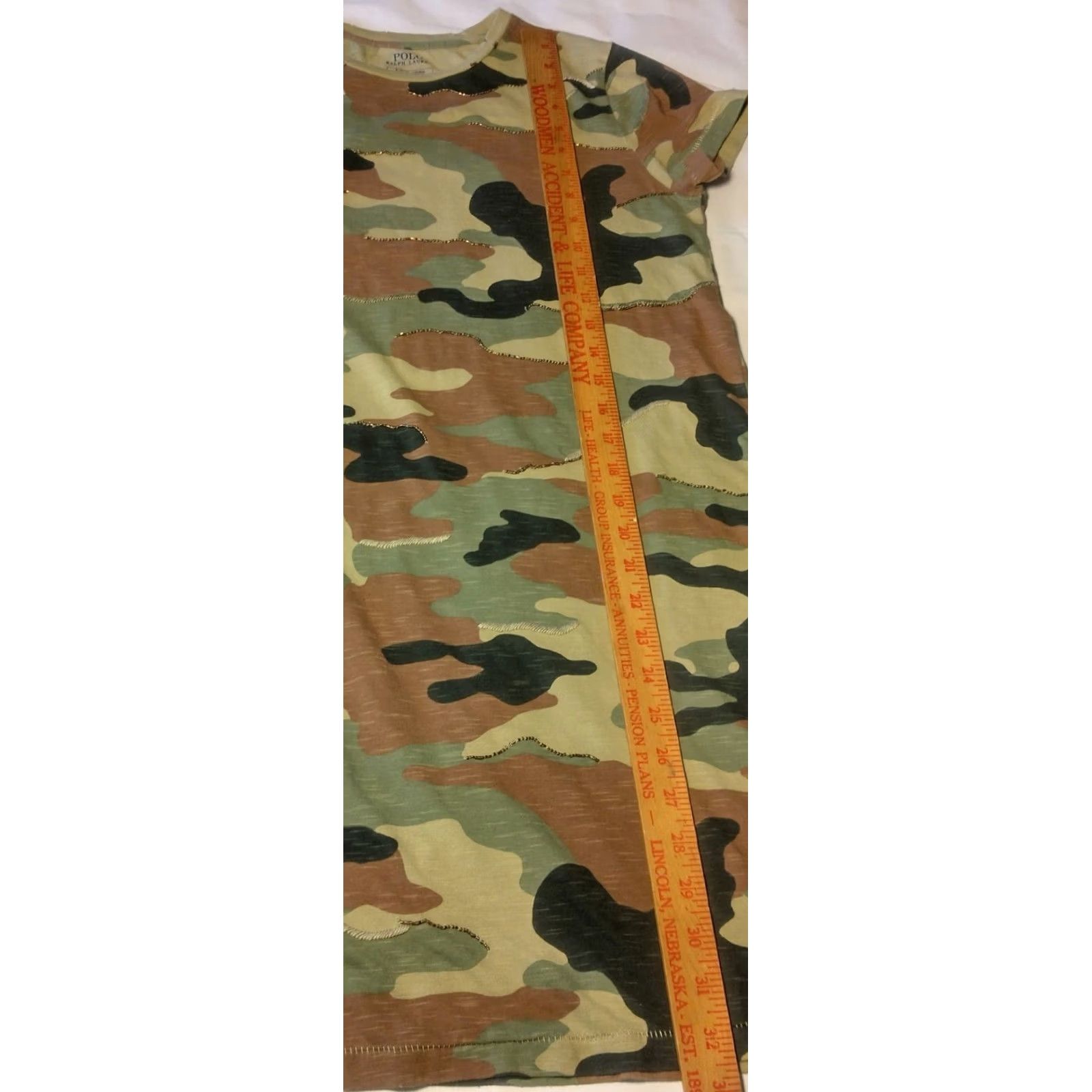Polo Ralph Lauren Polo Ralph Lauren Shirt Dress Knit Camouflage Beaded Woodland Camo Distressed Casual Multicolor Womens S Size S / US 4 / IT 40 - 6 Thumbnail