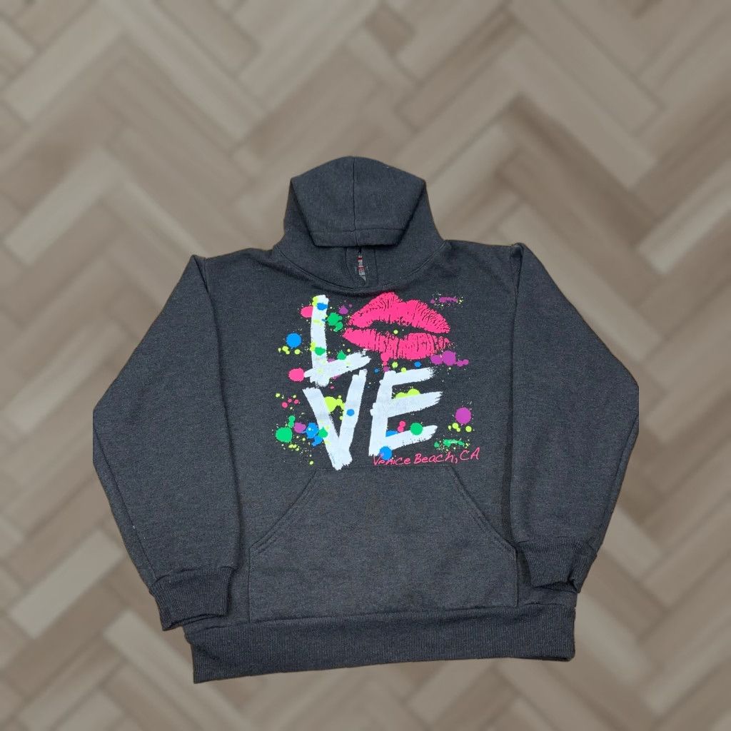 Vintage Hill Heavy Weight Hoodie Sweater Love Venice Beach Graphic Small # 2434 Size S / US 4 / IT 40 - 1 Thumbnail