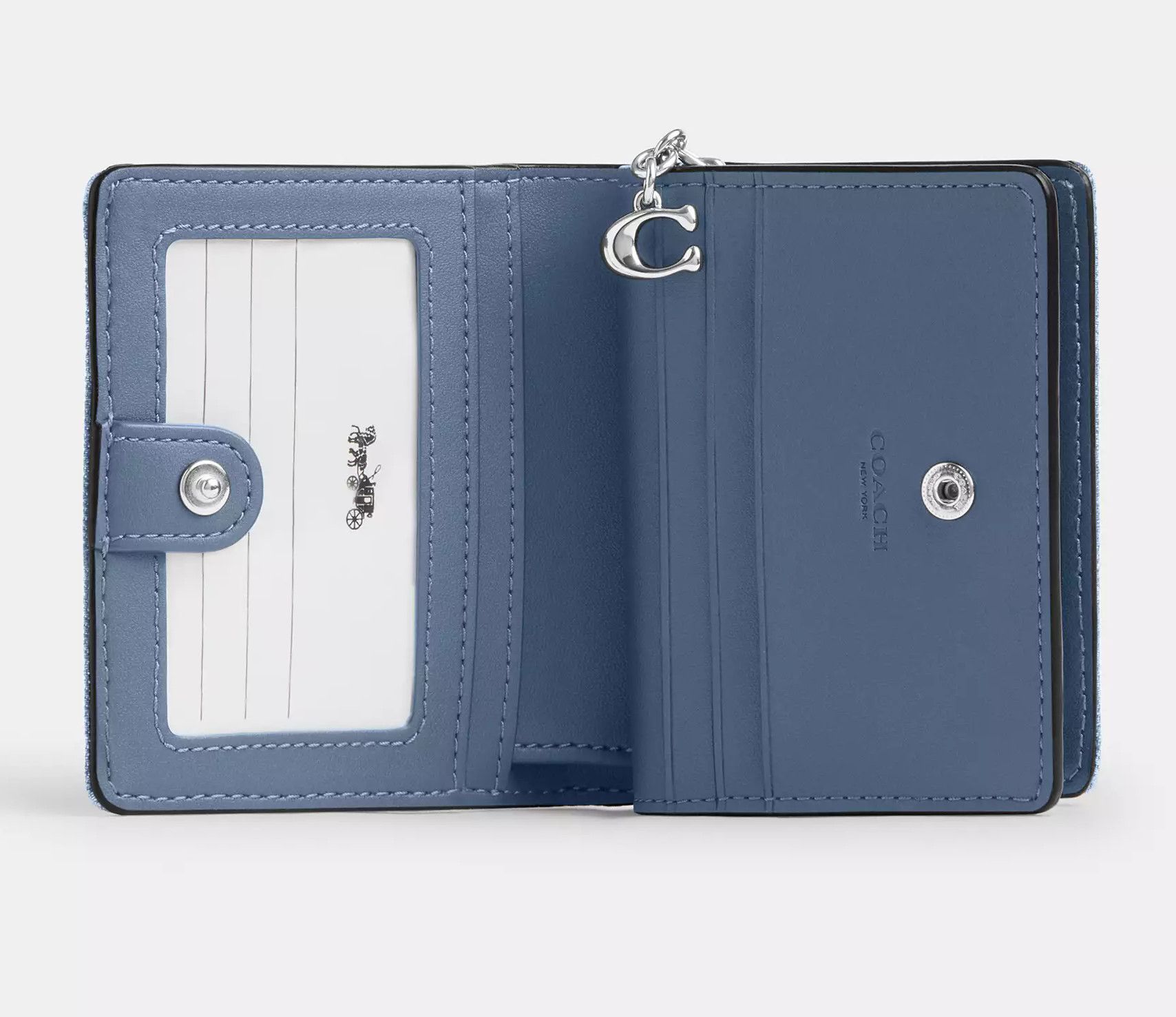 Coach Snap Wallet CAP07 denim/Silver/Indigo Size ONE SIZE - 8 Thumbnail