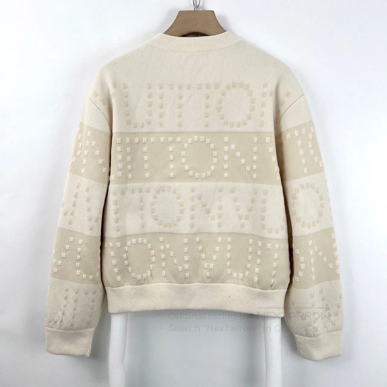 Louis Vuitton LV Gold Buckle Beige Stripe Logo Knit Sweater. Size S / US 4 / IT 40 - 2 Thumbnail