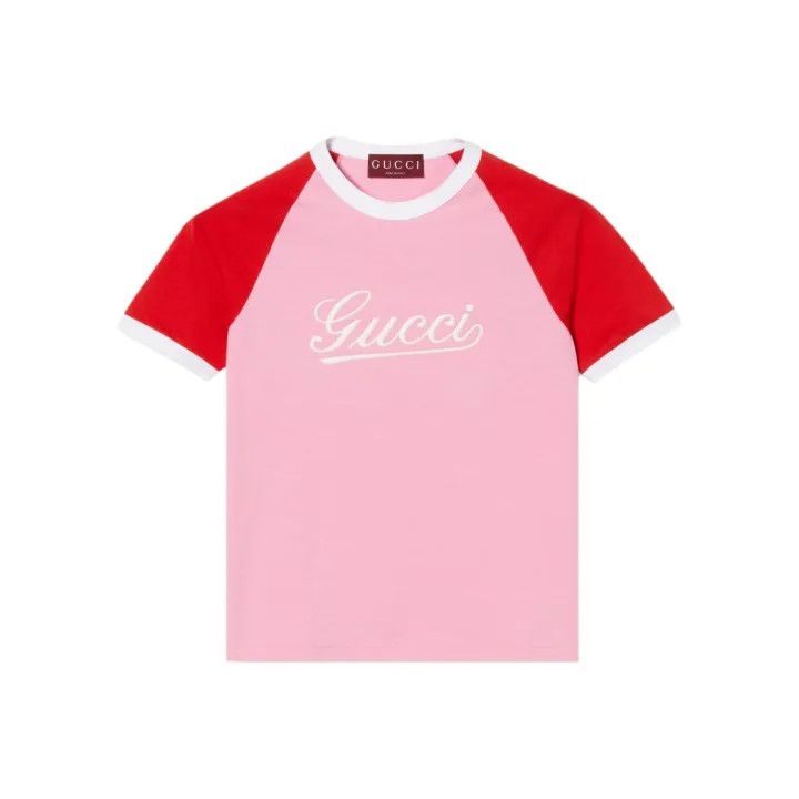 Gucci Gucci FW24 Logo Embroidered Pink T-Shirt Size M / US 6-8 / IT 42-44 - 1 Thumbnail