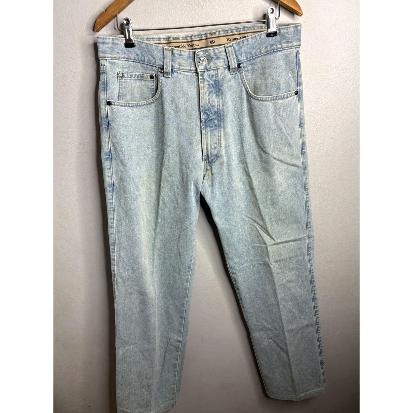 Ermenegildo Zegna Ermenegildo Zegna Jeans Mens 35 Light Wash Denim Designer Casual Made in Italy Size US 35 - 4 Thumbnail
